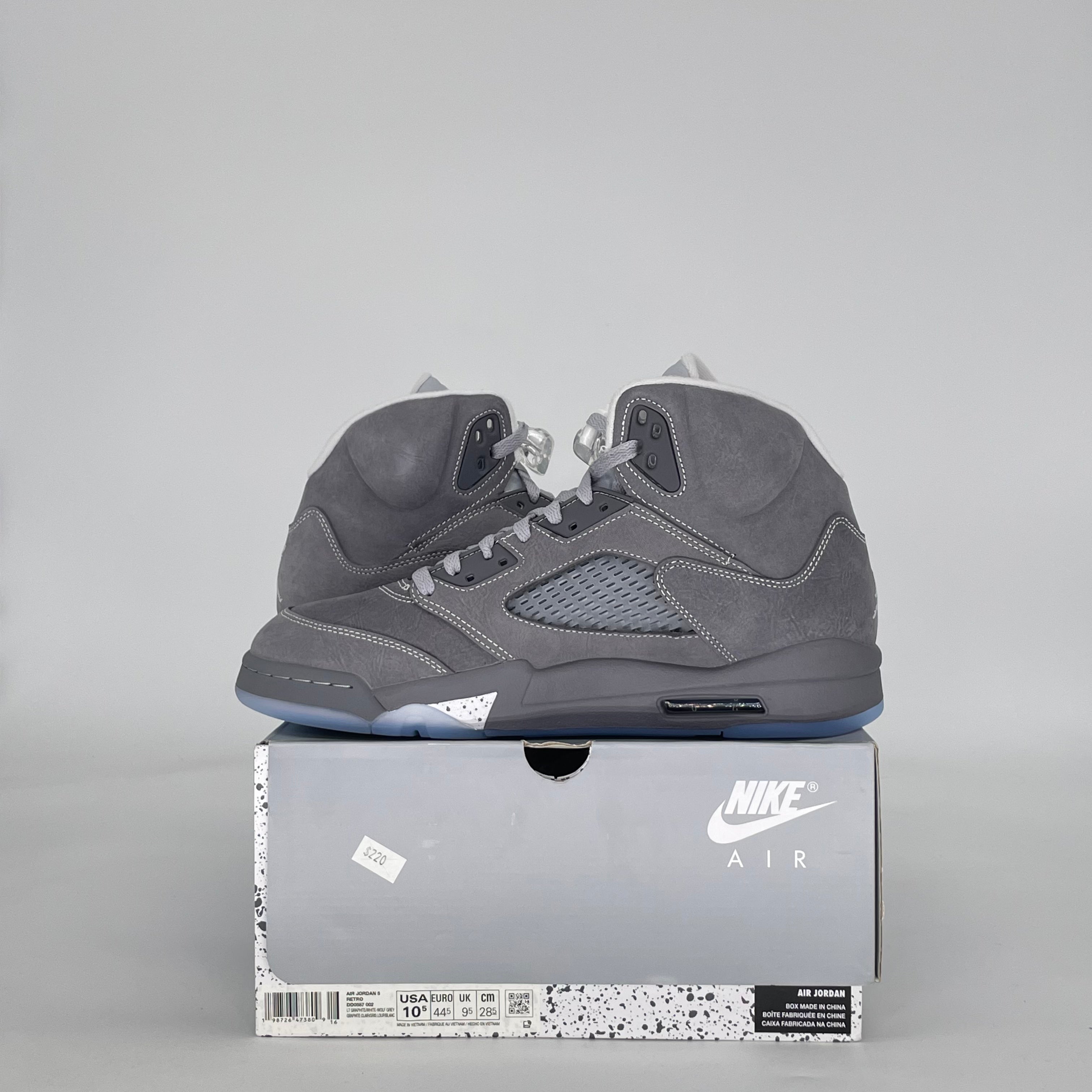 AIR JORDAN 5 WOLF GREY DD0587-002 SIZE 10.5/12W
