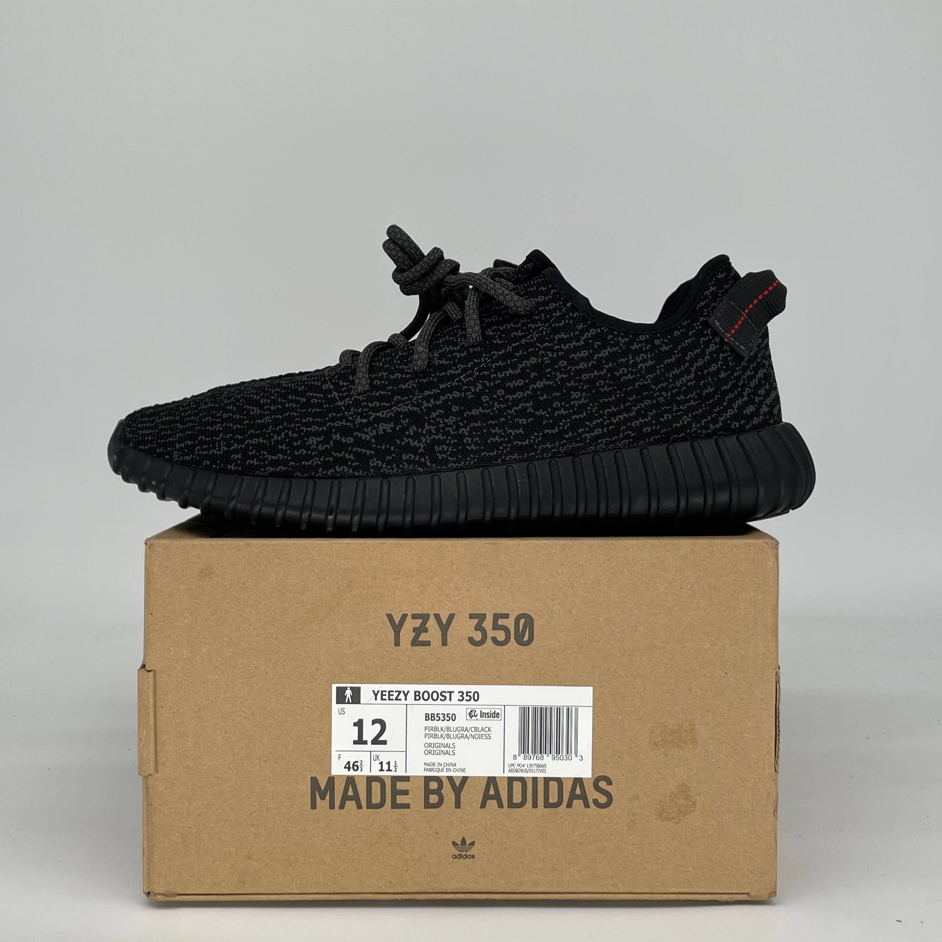 ADIDAS YEEZY 350 PIRATE BLACK BB5350 SIZE 12/13.5W
