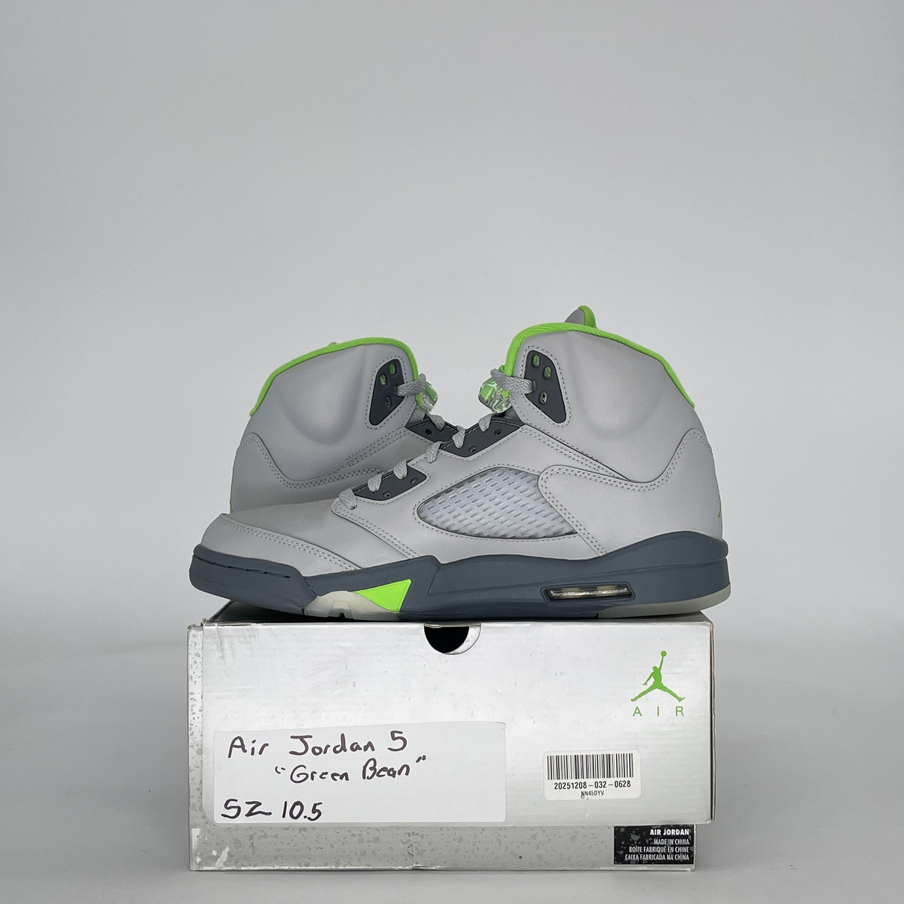 AIR JORDAN 5 GREEN BEAN DM9014-003 SIZE 10.5/12W