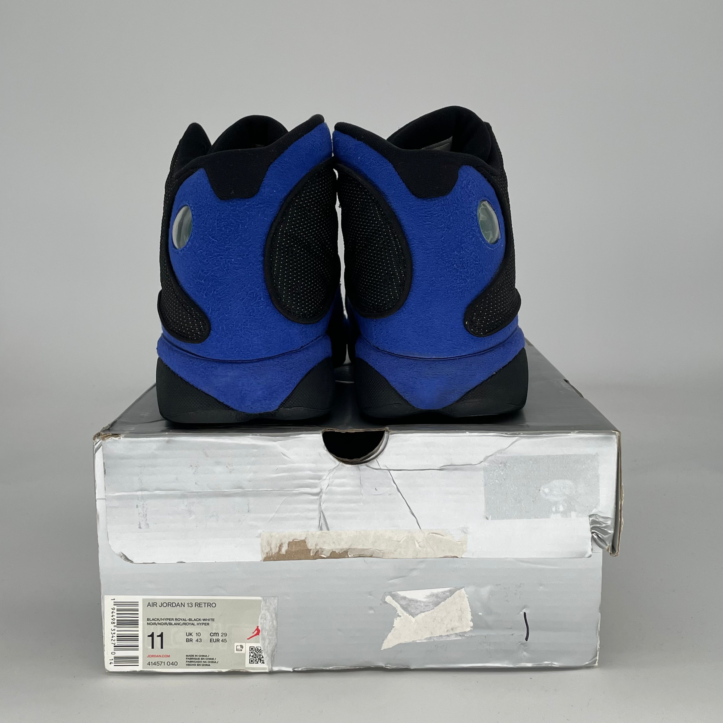AIR JORDAN 13 BLACK HYPER ROYAL 414571-040 SIZE 11/12.5W