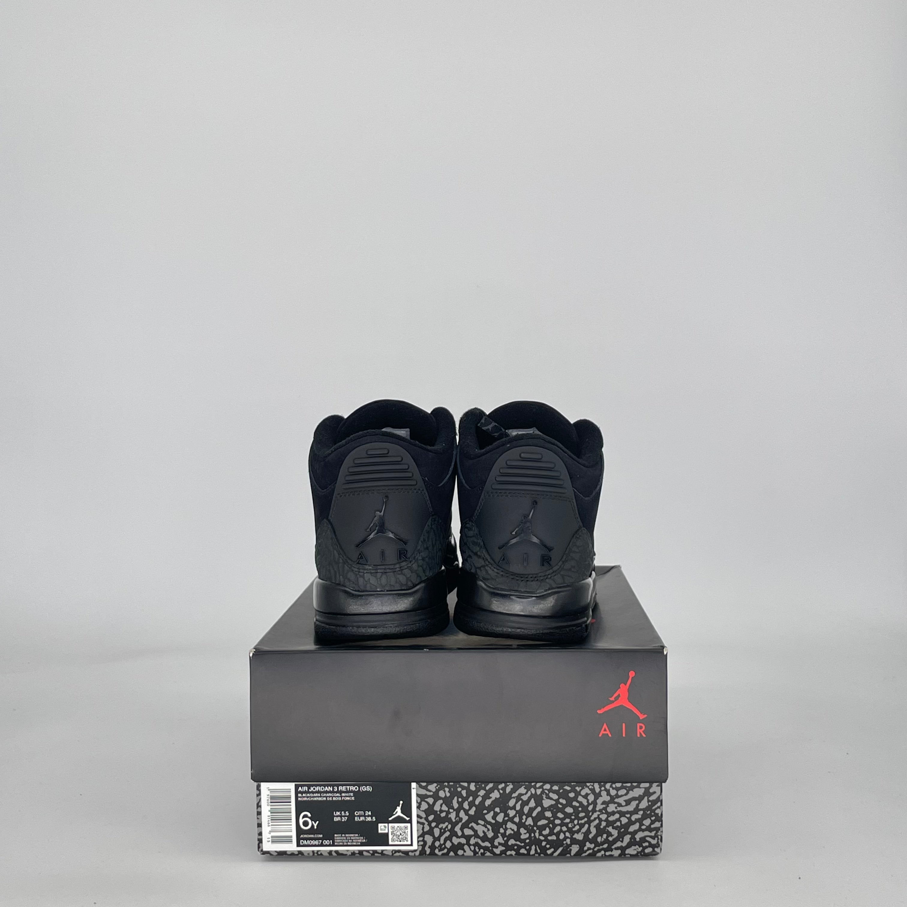AIR JORDAN 3 BLACK CAT (2025) DM0967-001 SIZE 6/7.5W GS