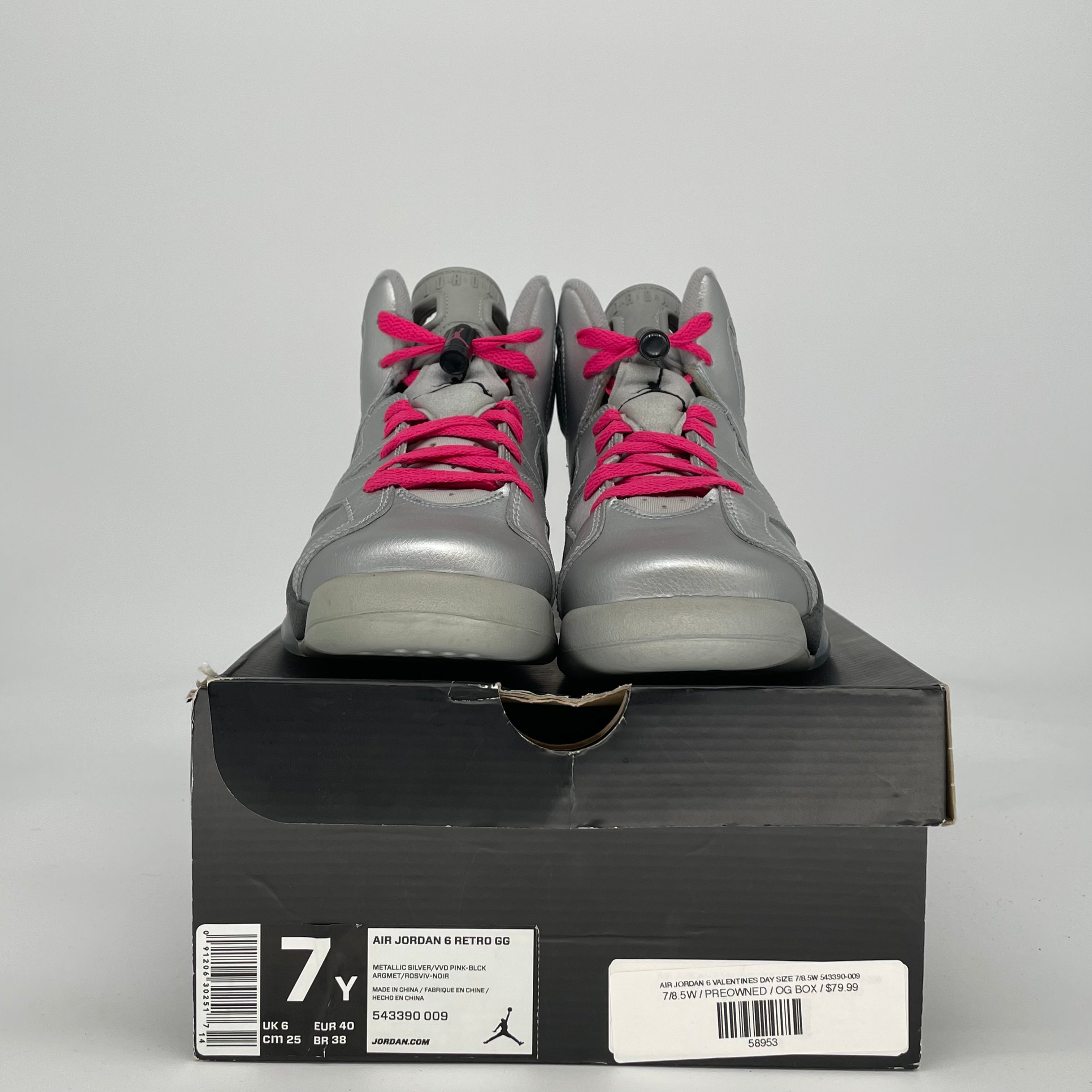 AIR JORDAN 6 VALENTINES DAY SIZE 7/8.5W 543390-009