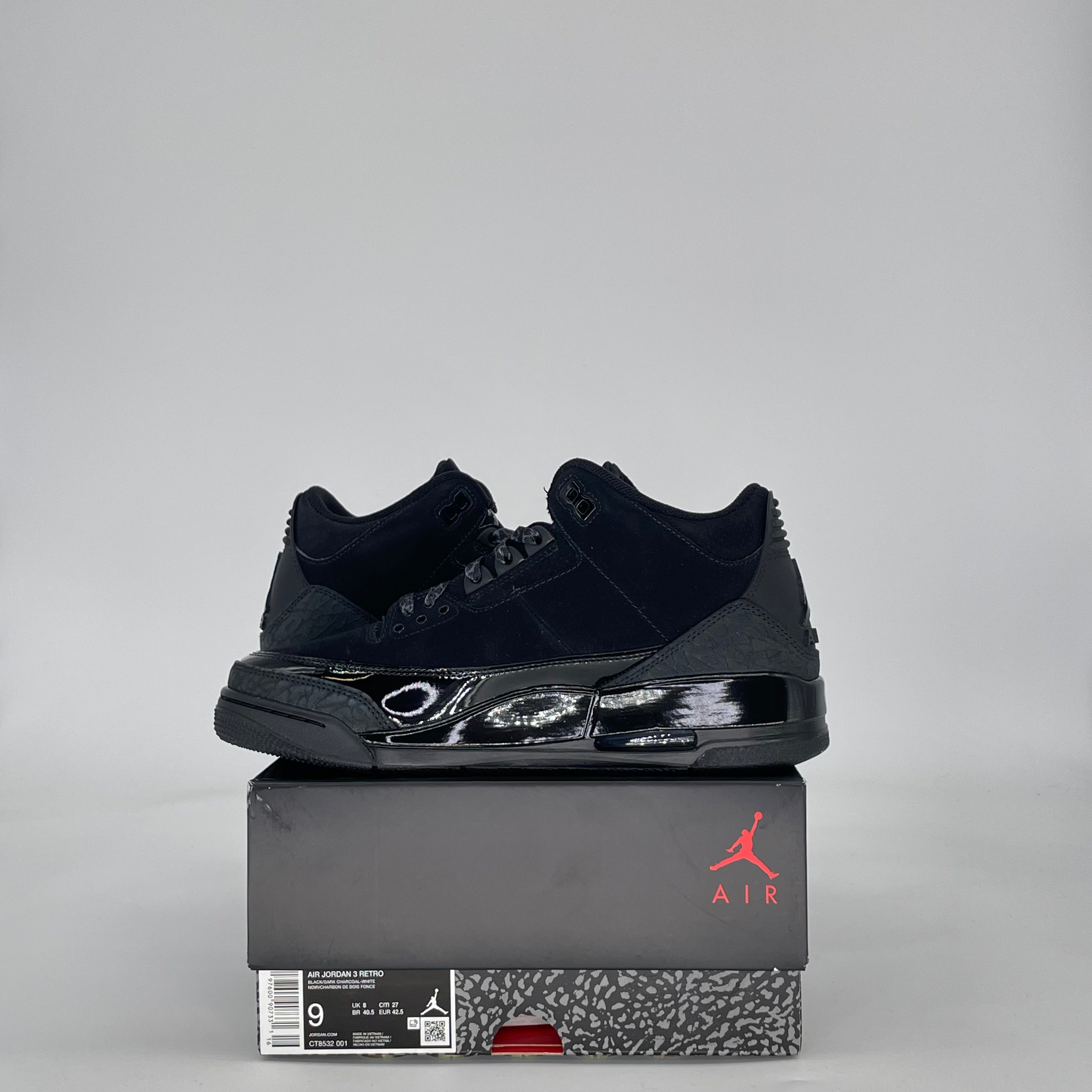 AIR JORDAN 3 BLACK CAT CT8532-001 SIZE 9/10.5W