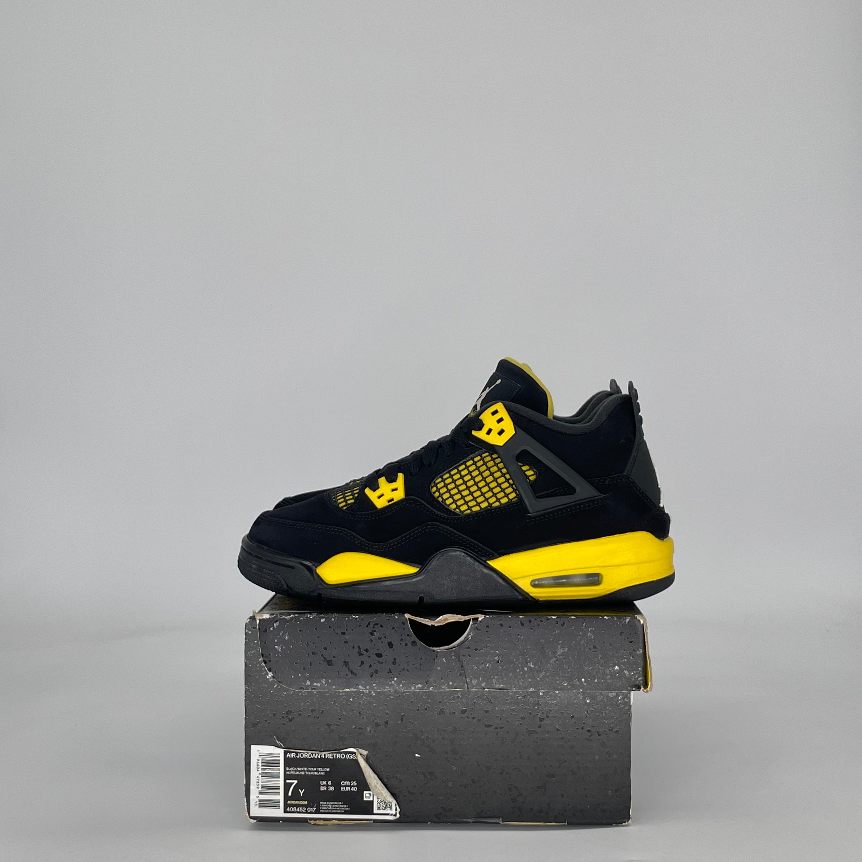 AIR JORDAN 4 THUNDER (2023) 408452-017 SIZE 7/8.5W GS
