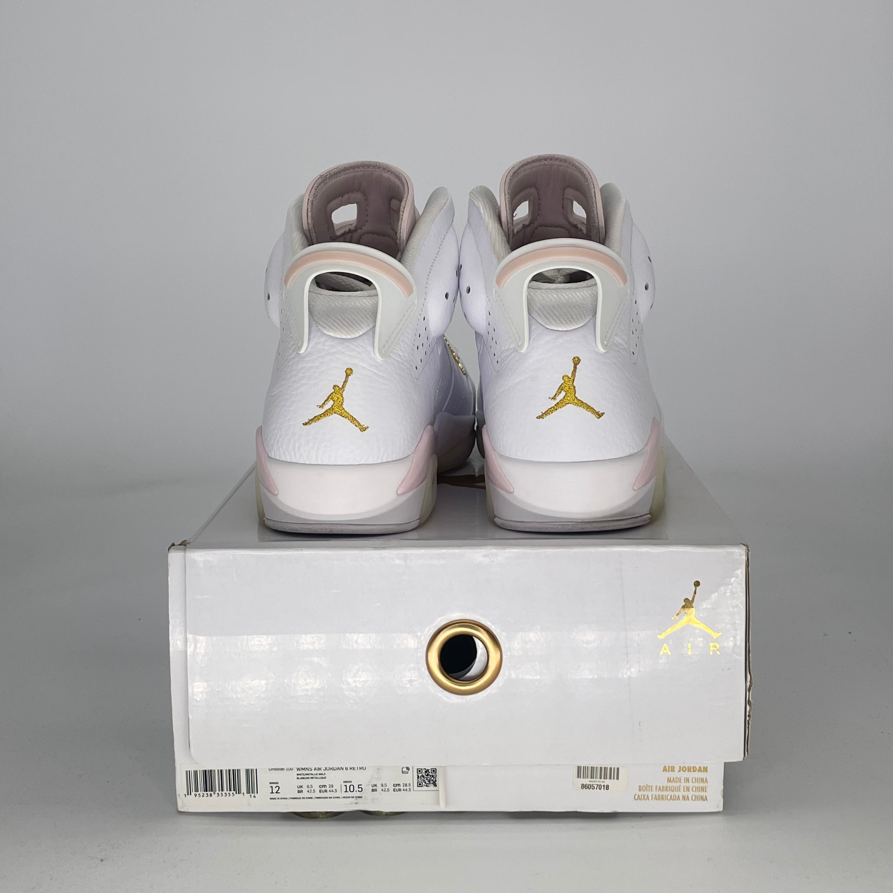 AIR JORDAN 6 GOLD HOOPS DH9696-100 SIZE 10.5/12W