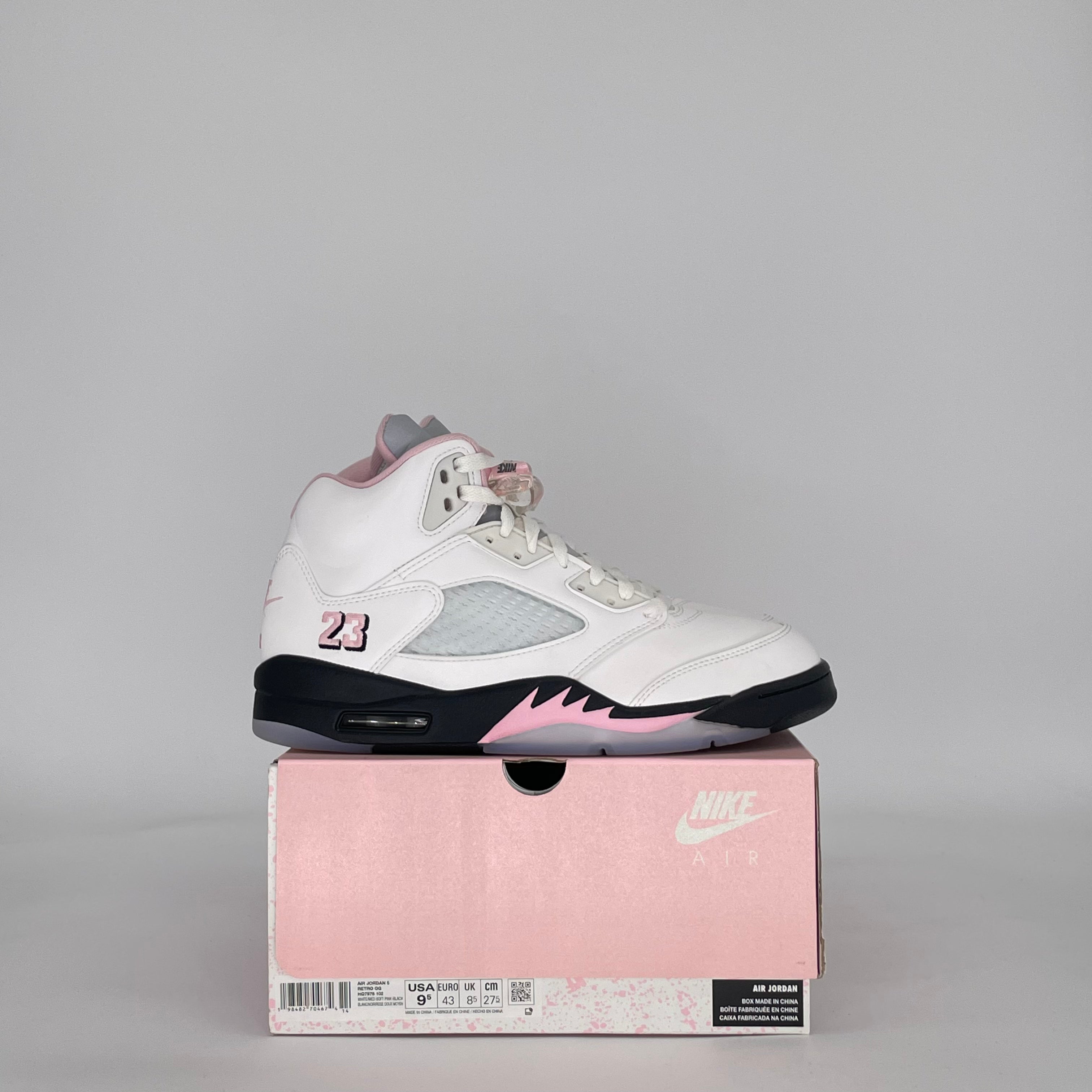 AIR JORDAN 5 MEDIUM SOFT PINK HQ7978-102 SIZE 9.5/11W