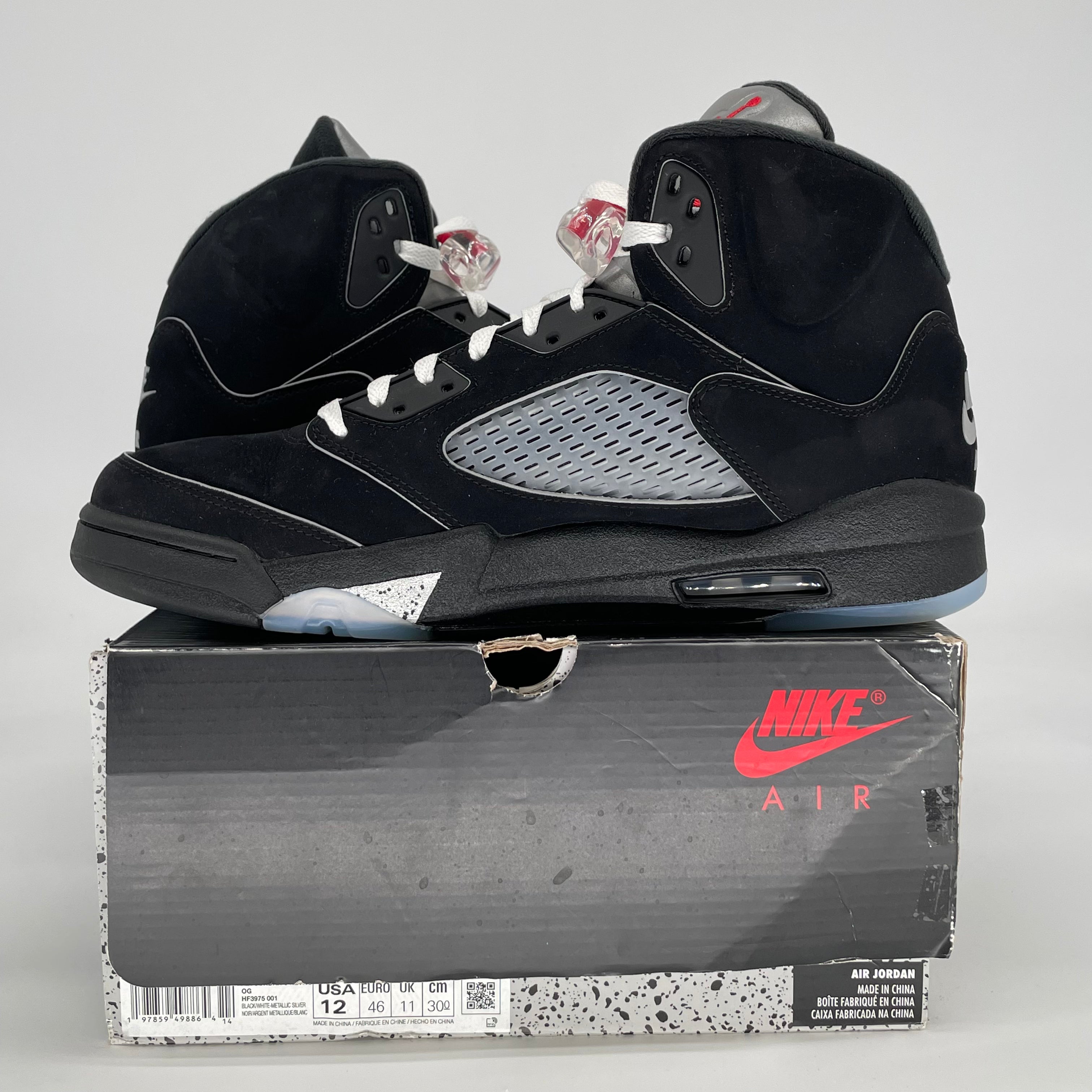 AIR JORDAN 5 BLACK METALLIC REIMAGINED HF3975-001 SIZE 12/13.5W