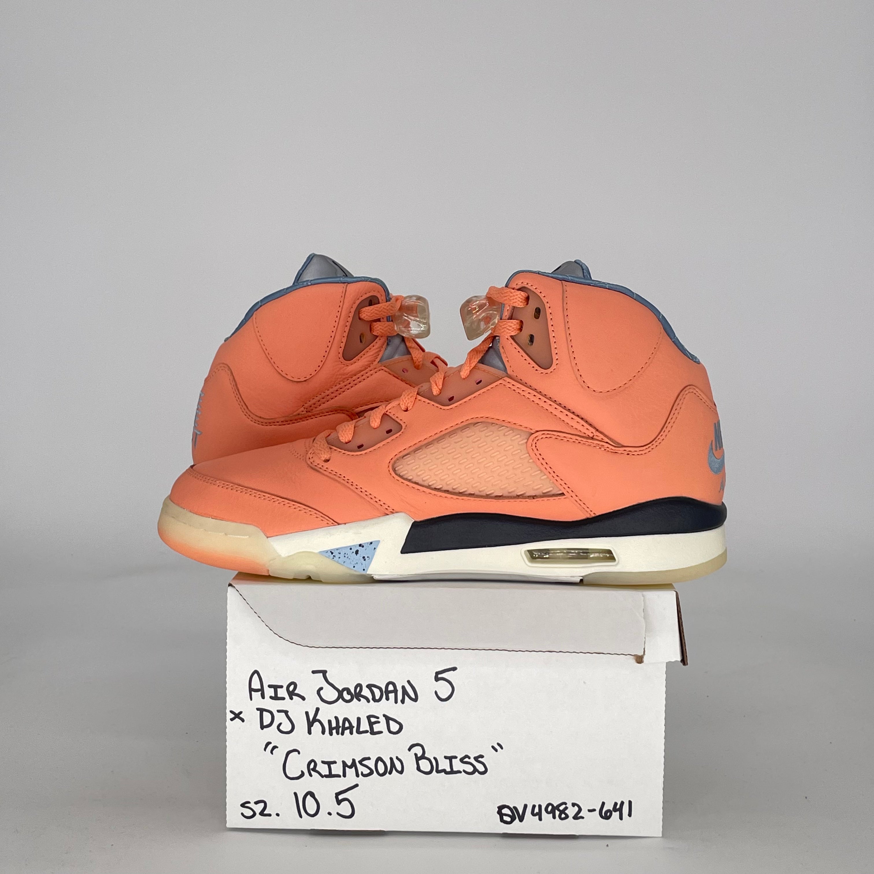AIR JORDAN 5 DJ KHALED WE THE BEST CRIMSON BLISS DV4982-641 SIZE 10.5/12W