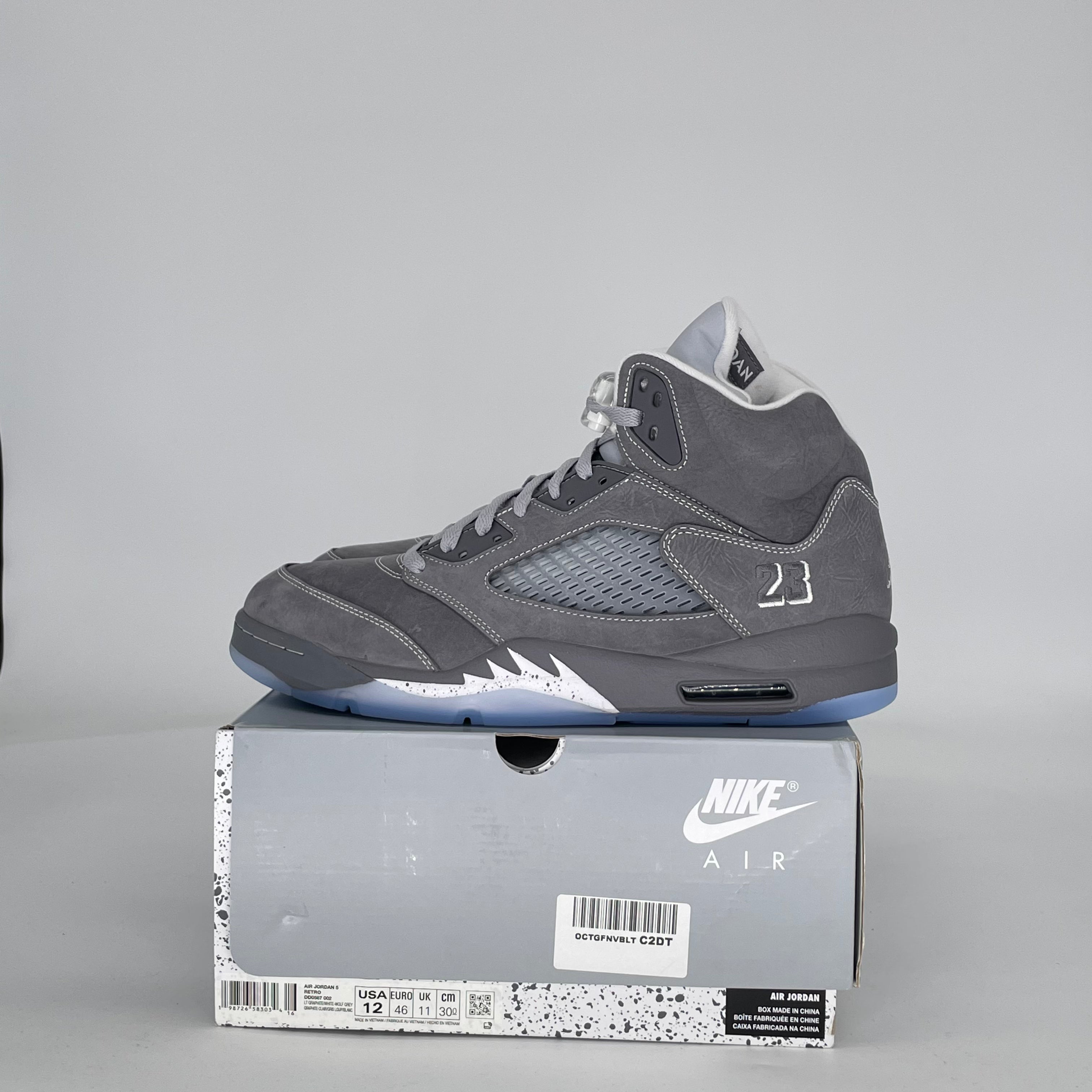 AIR JORDAN 5 WOLF GREY DD0587-002 SIZE 12/13.5W