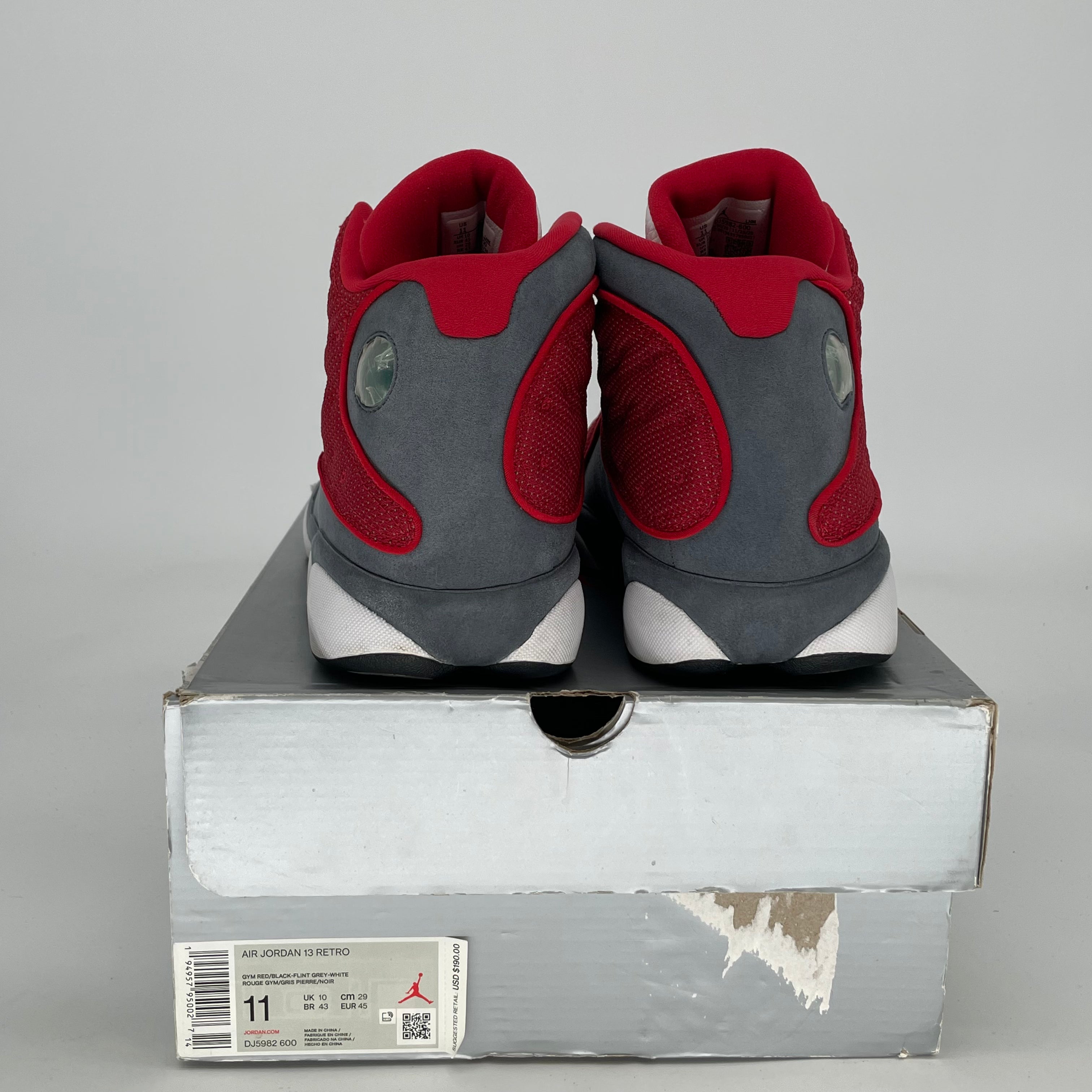 AIR JORDAN 13 GYM RED FLINT GREY DJ5982-600 SIZE 11/12.5W