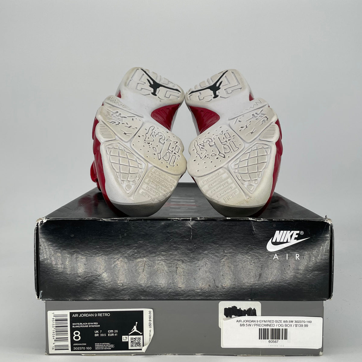 Jordan 9 Retro White Gym Red