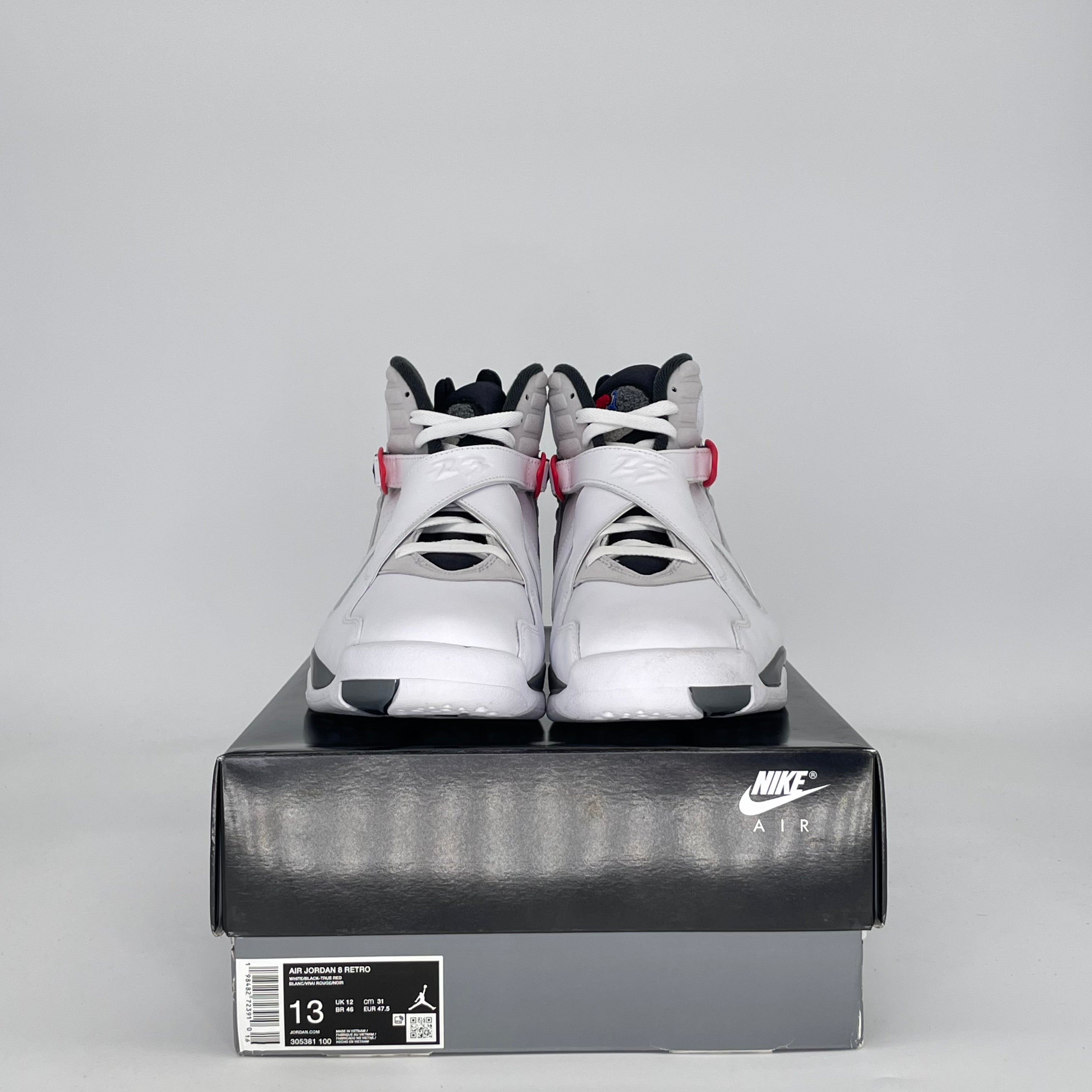 AIR JORDAN 8 WHITE TRUE RED BUGS BUNNY 305381-100 SIZE 13/14.5W