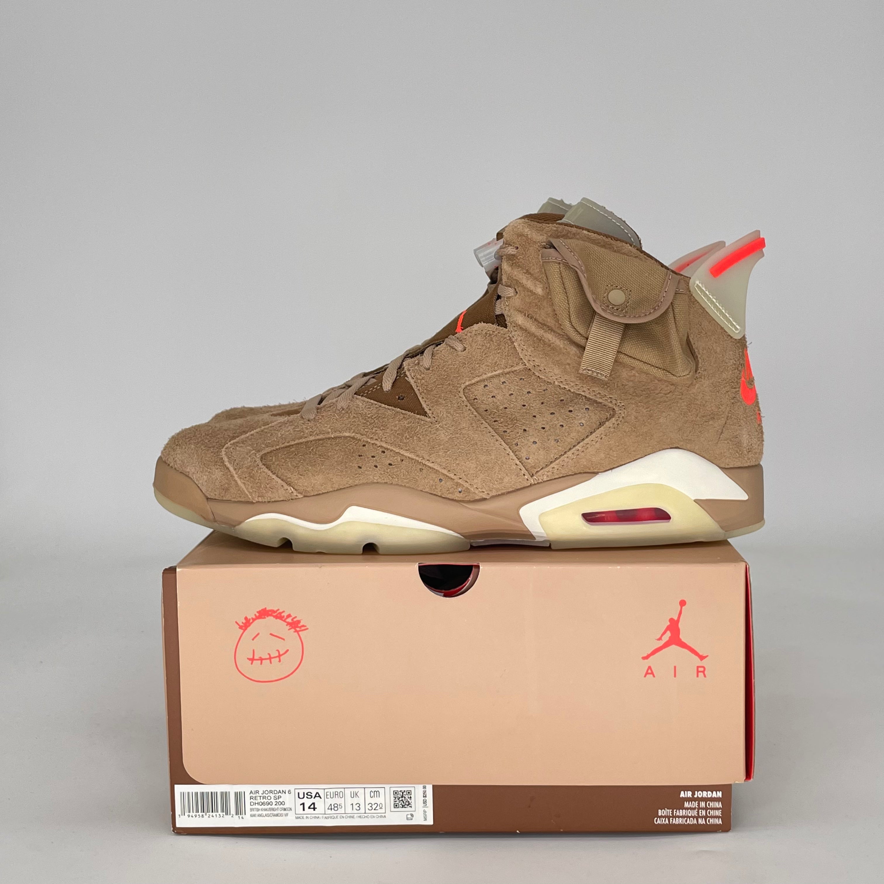 AIR JORDAN 6 TRAVIS SCOTT BRITISH KHAKI DH0690-200 SZ14/15.5W