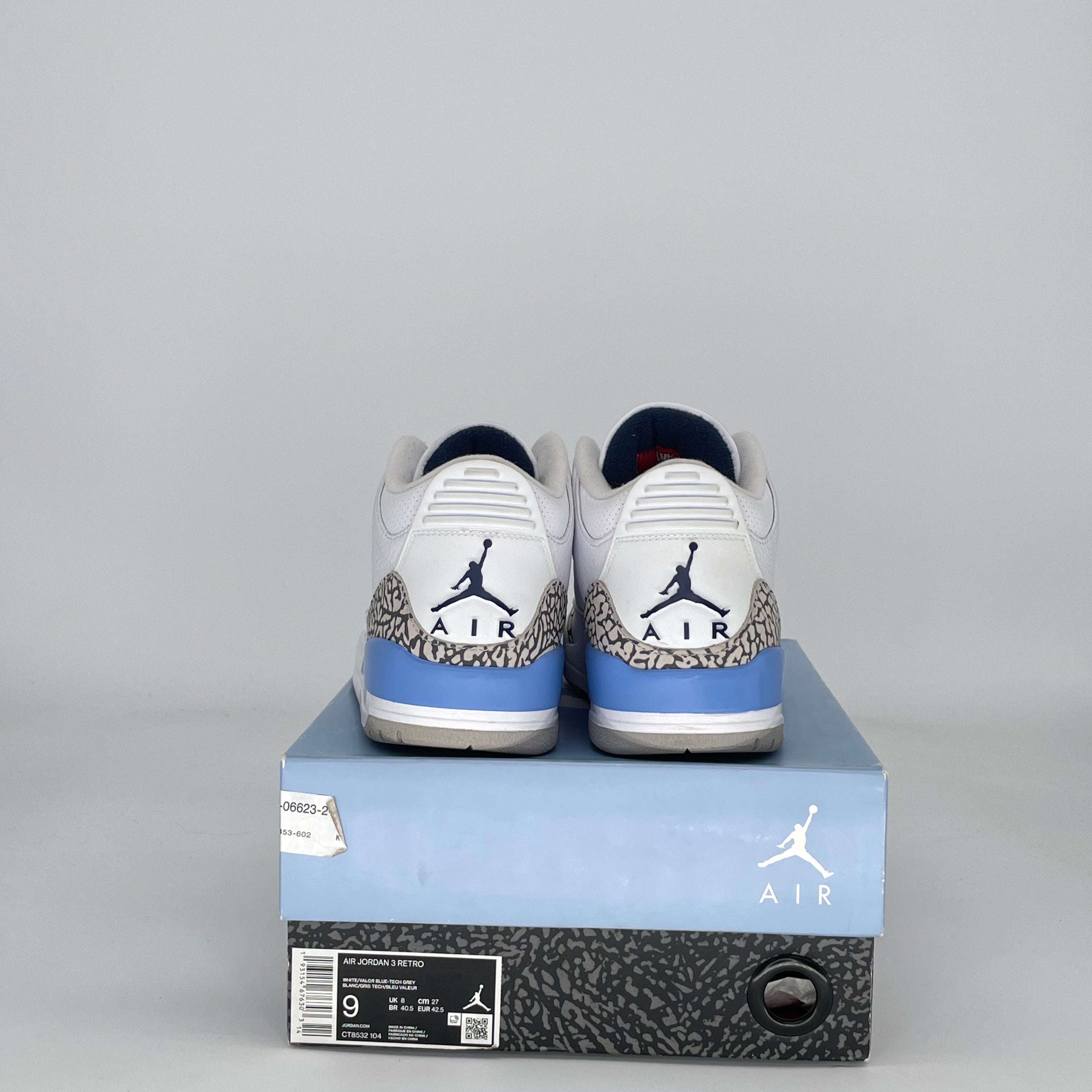 AIR JORDAN 3 UNC CT8532-104 SIZE 9/10.5W