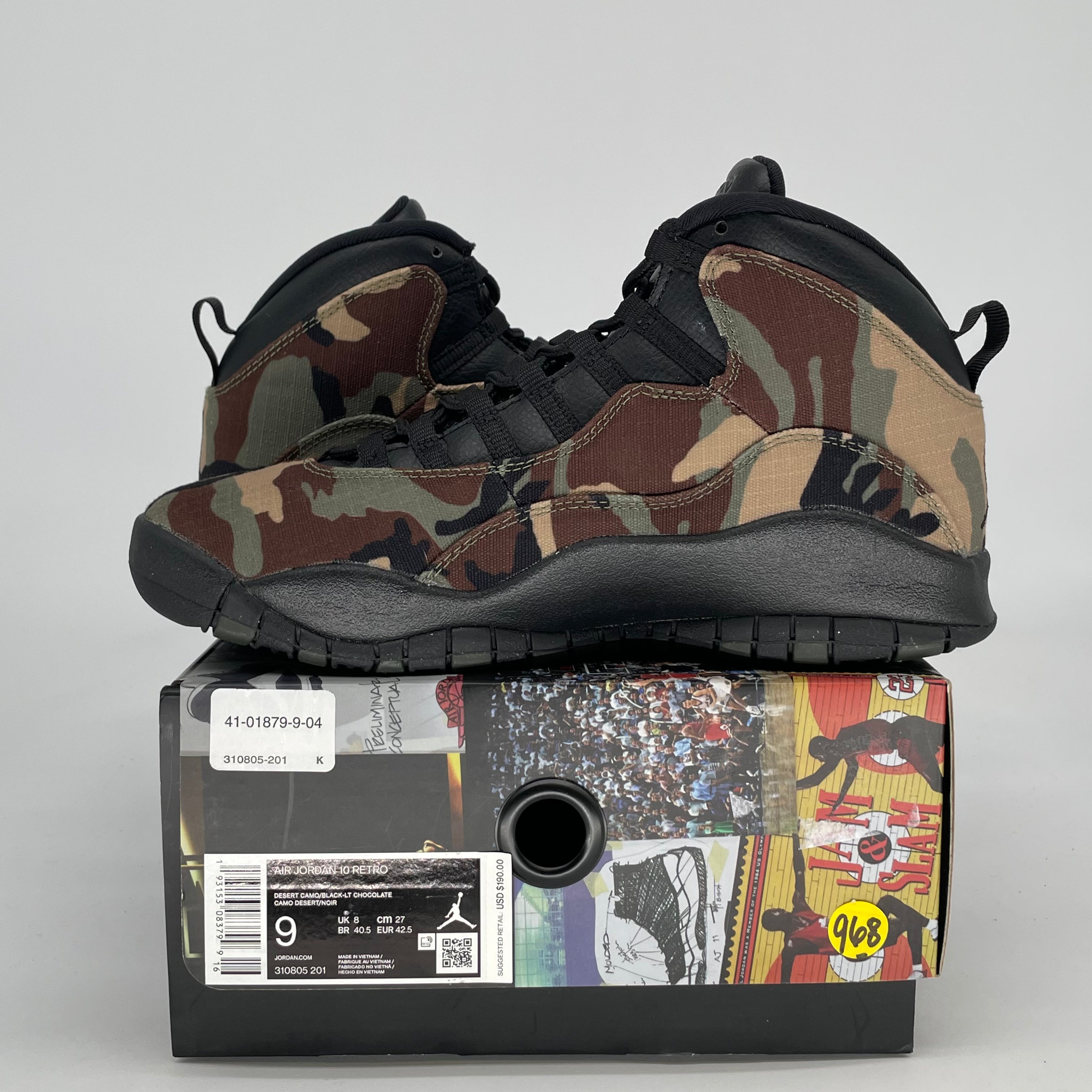 AIR JORDAN 10 WOODLAND CAMO 310805-201 SIZE 9/10.5W