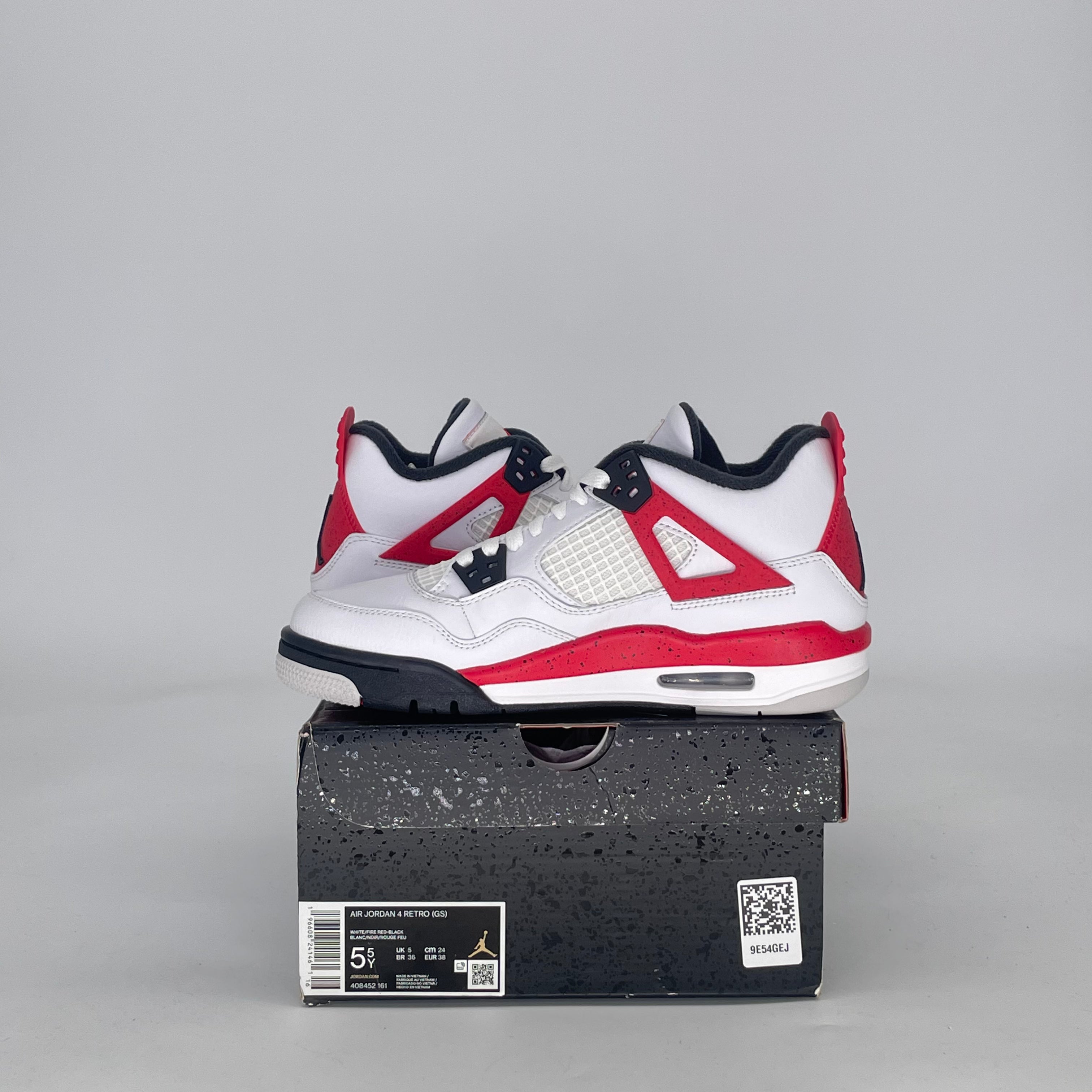 AIR JORDAN 4 RED CEMENT 408452-161 SIZE 5.5/7W GS