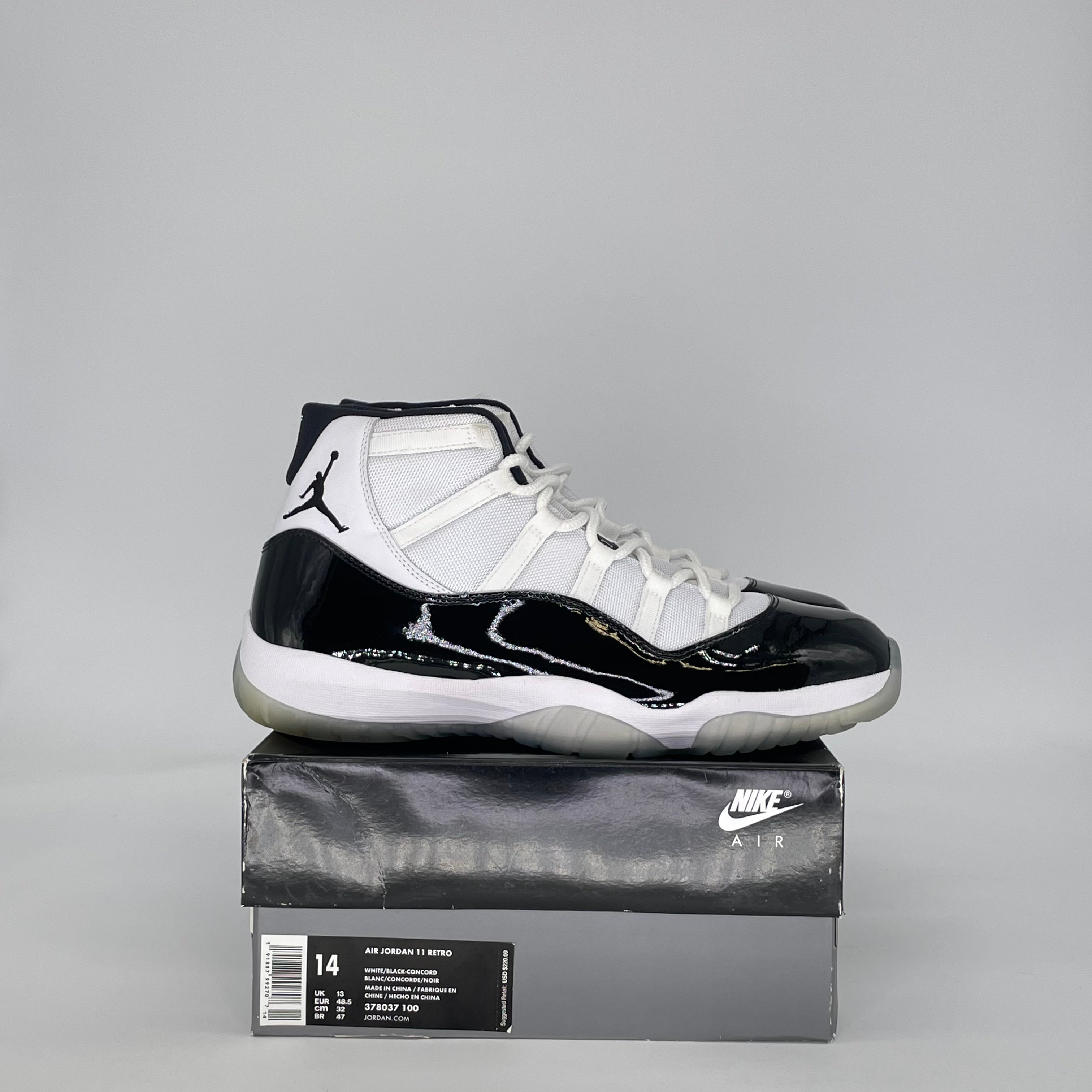 AIR JORDAN 11 CONCORD (2018) 378037-100 SIZE 14/15.5W