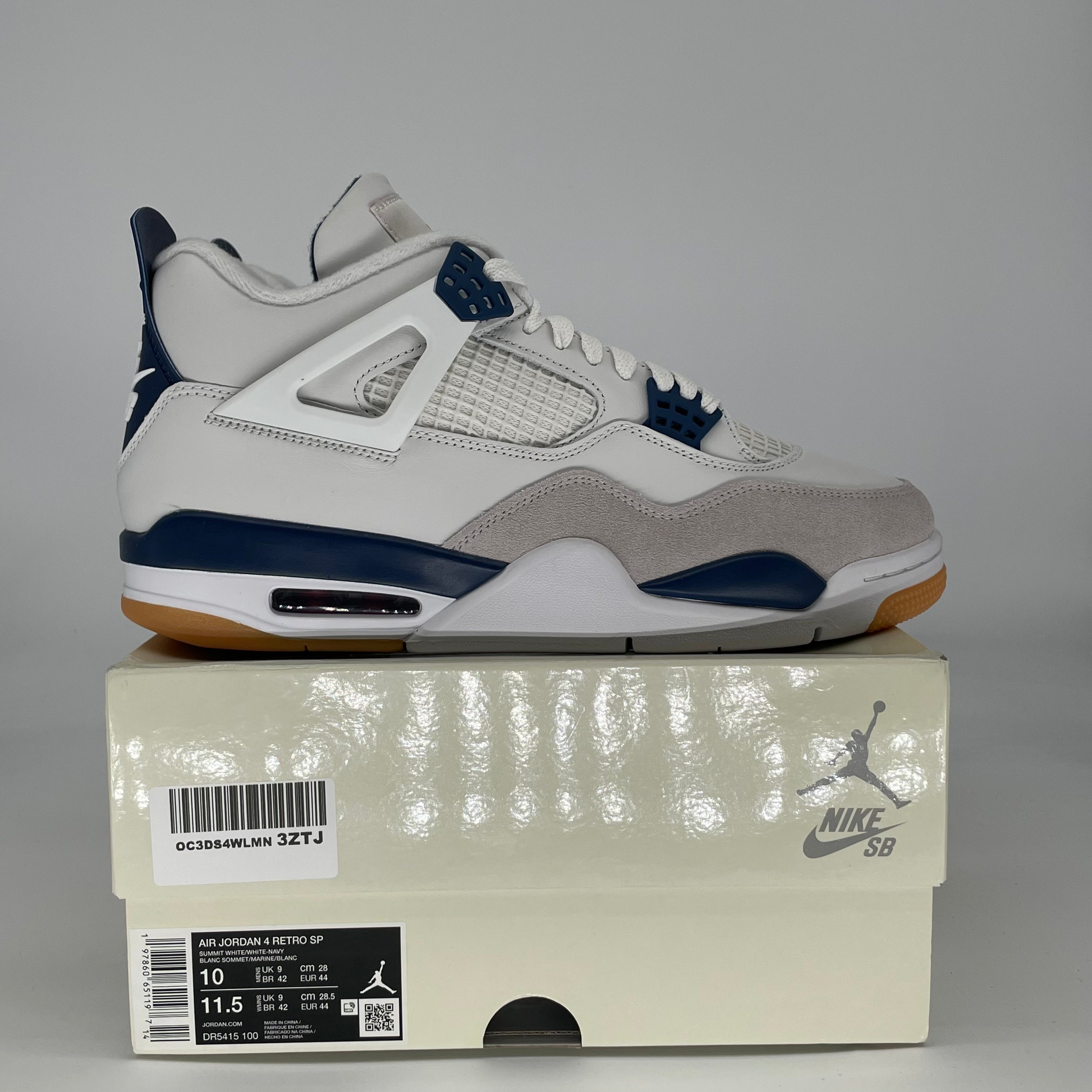 AIR JORDAN 4 NAVY SB DR5415-100 SIZE 10/11.5W