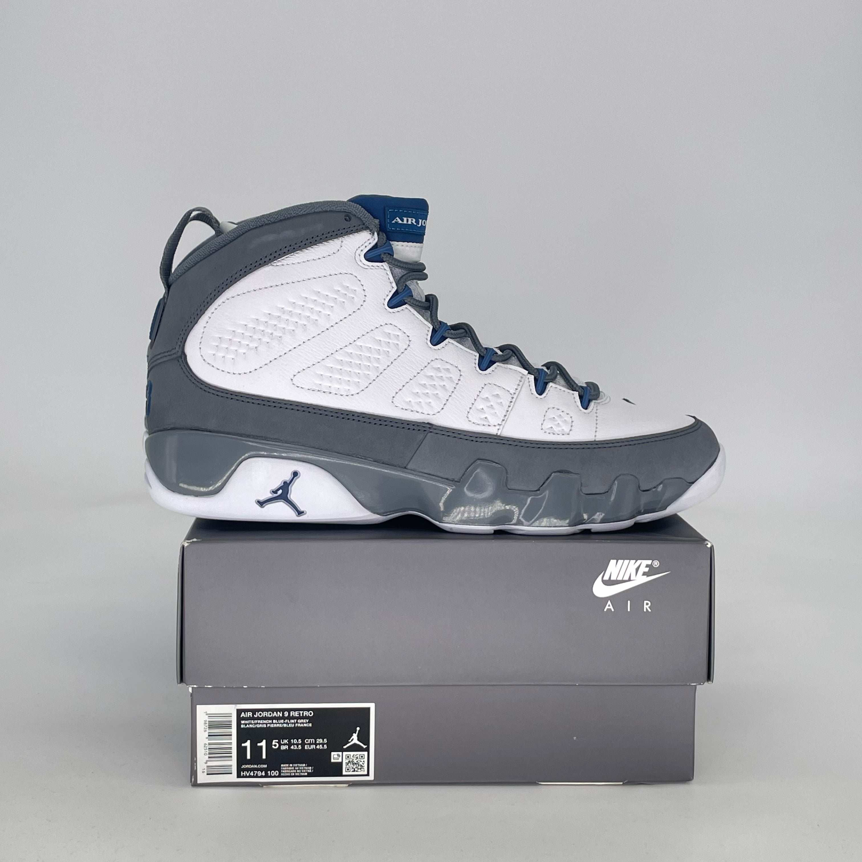 AIR JORDAN 9 FLINT GREY FRENCH BLUE HV4794-100 SIZE 11.5/13W