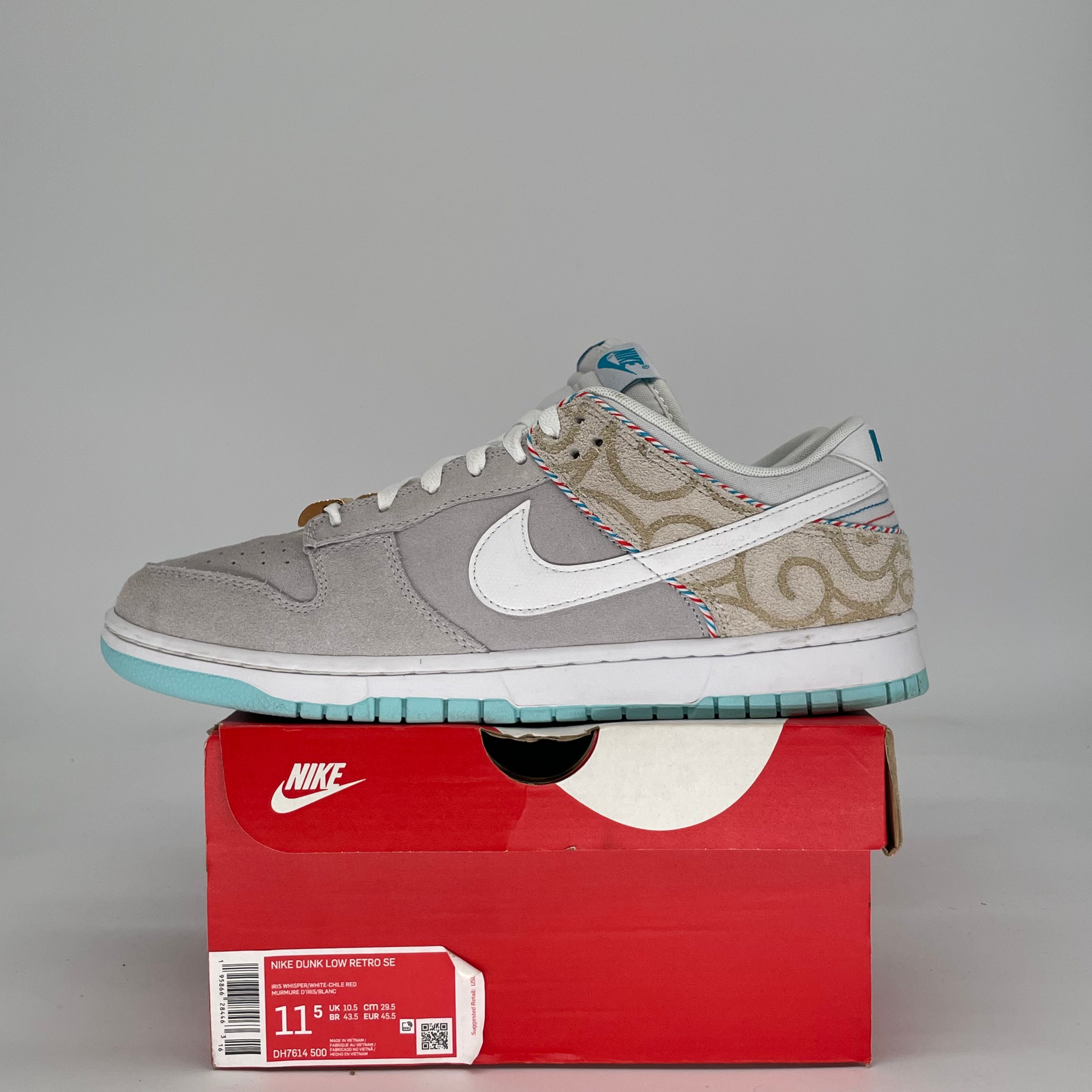 NIKE DUNK LOW BARBER SHOP GREY DH7614-500 SIZE 11.5/13W