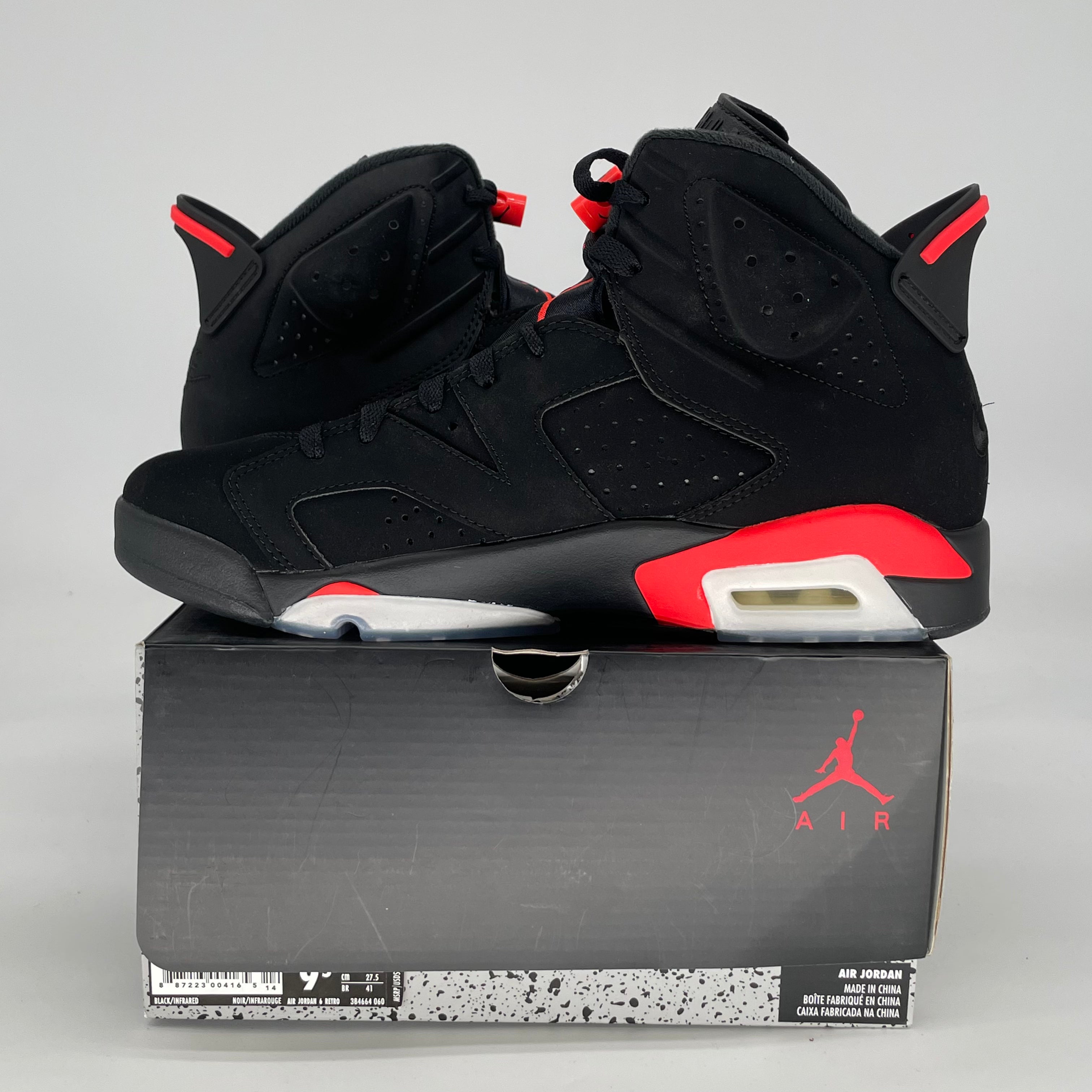 AIR JORDAN 6 BLACK INFRARED 384664-060 SIZE 9.5/11W