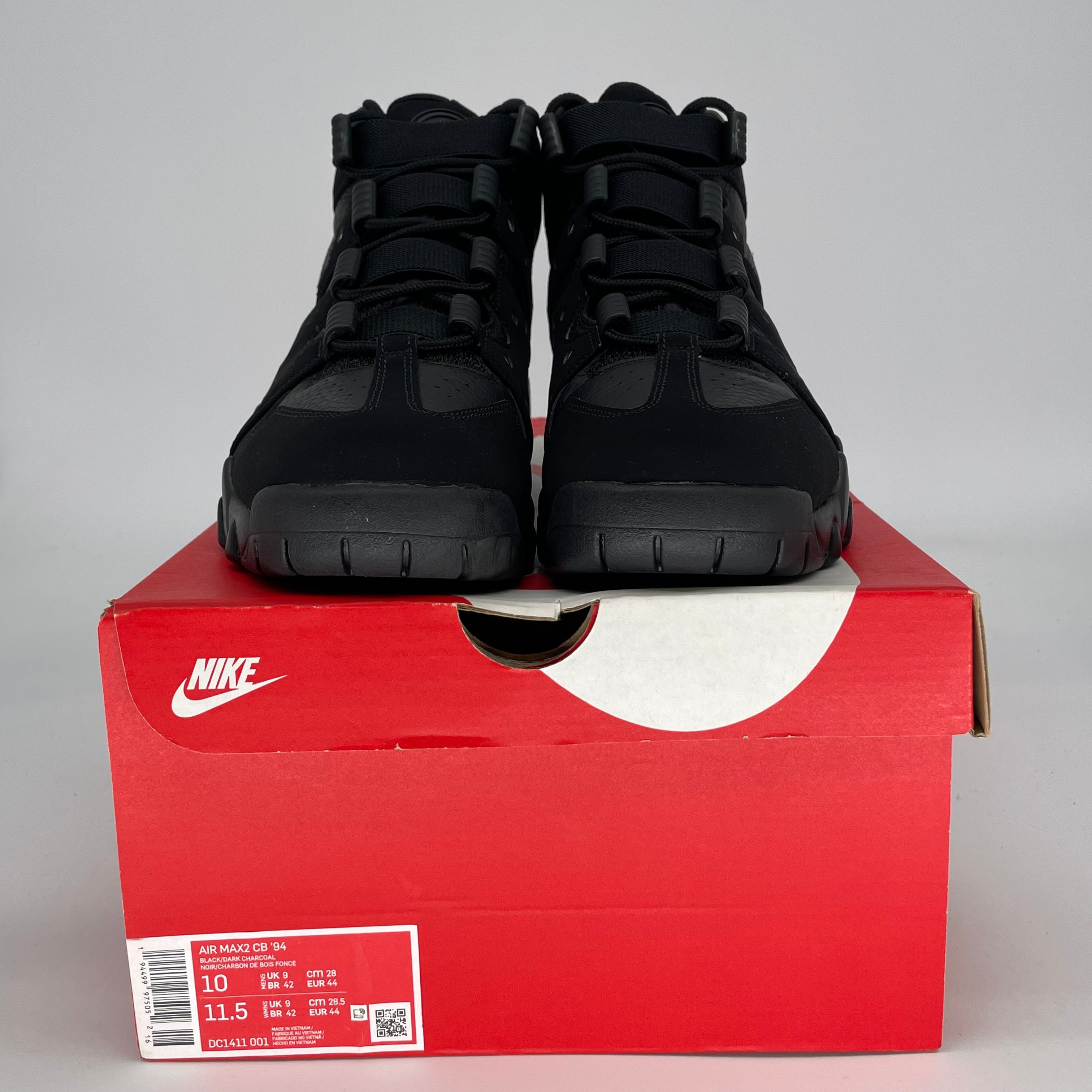 NIKE AIR MAX 2 CB 94 TRIPLE BLACK DC1411-001 SIZE 10/11.5W