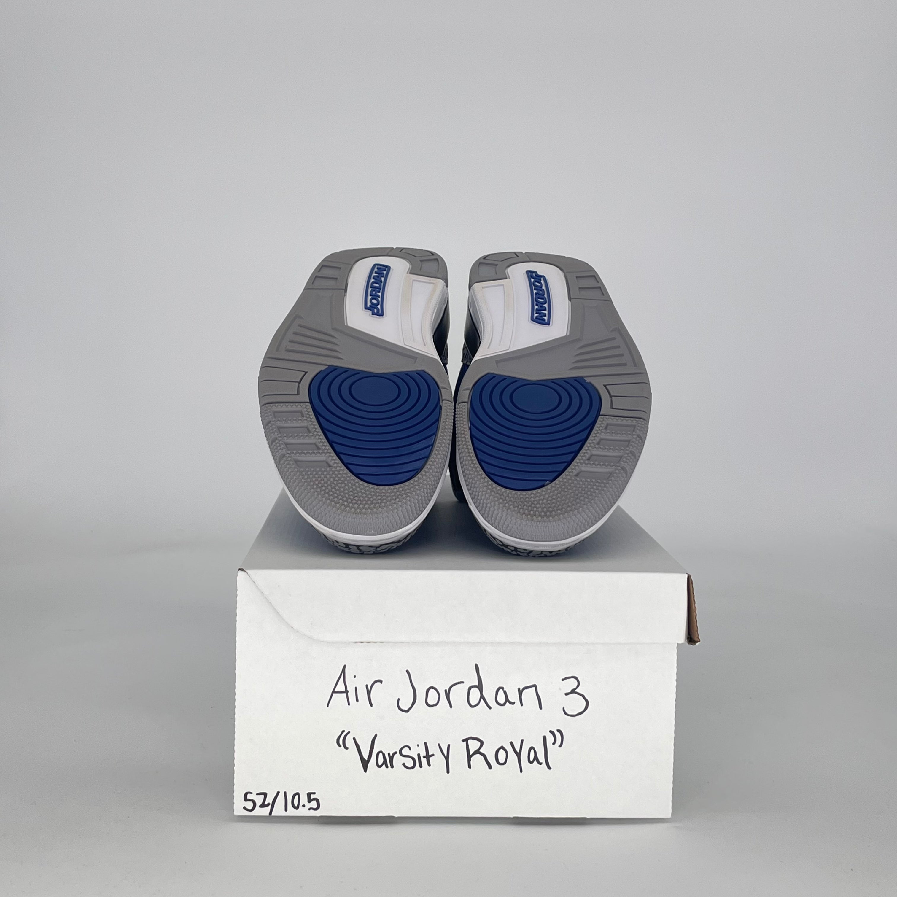 AIR JORDAN 3 VARSITY ROYAL CEMENT CT8532-400 SIZE 10.5/12W
