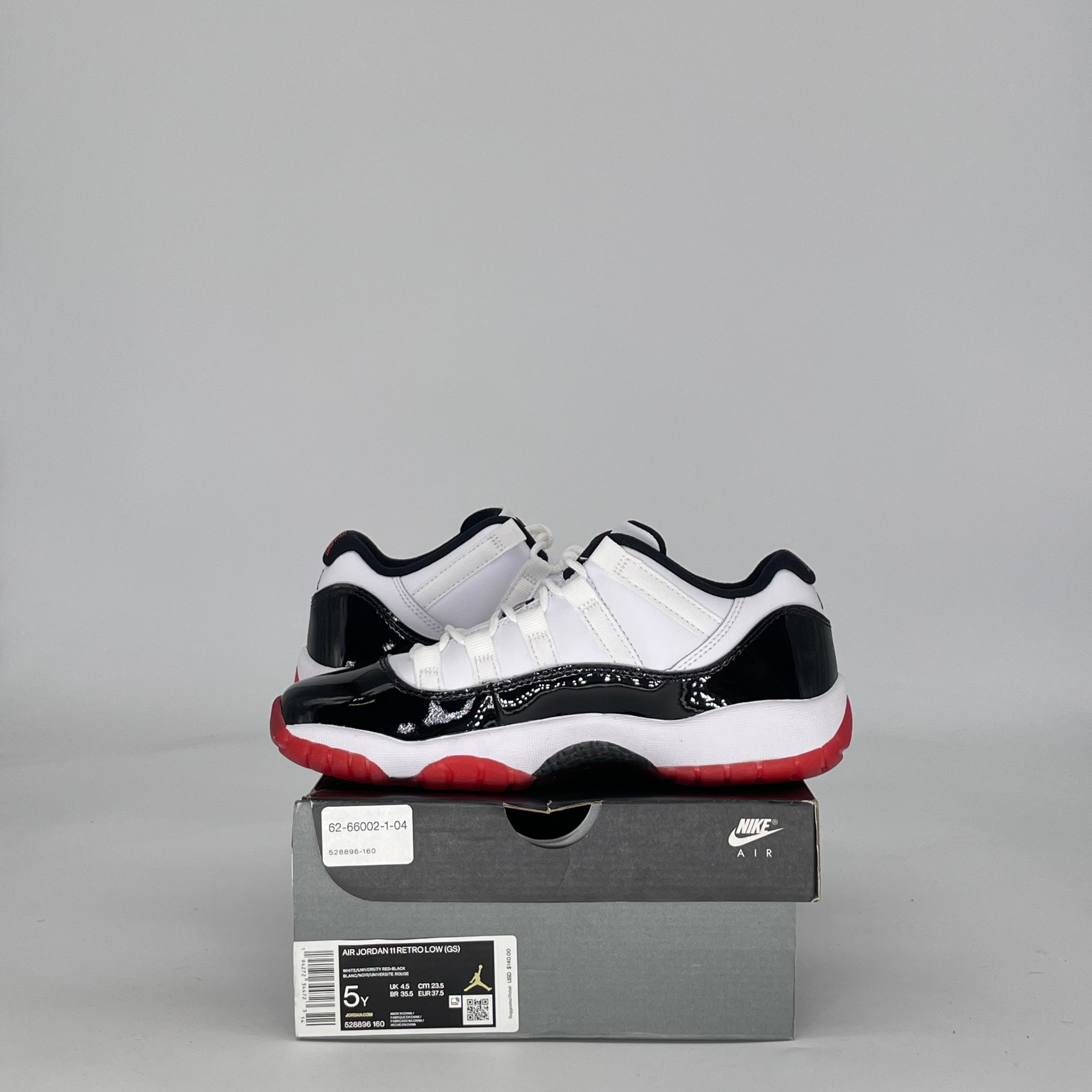 AIR JORDAN 11 LOW CONCORD BRED 528896-160 SIZE 5/6.5W GS