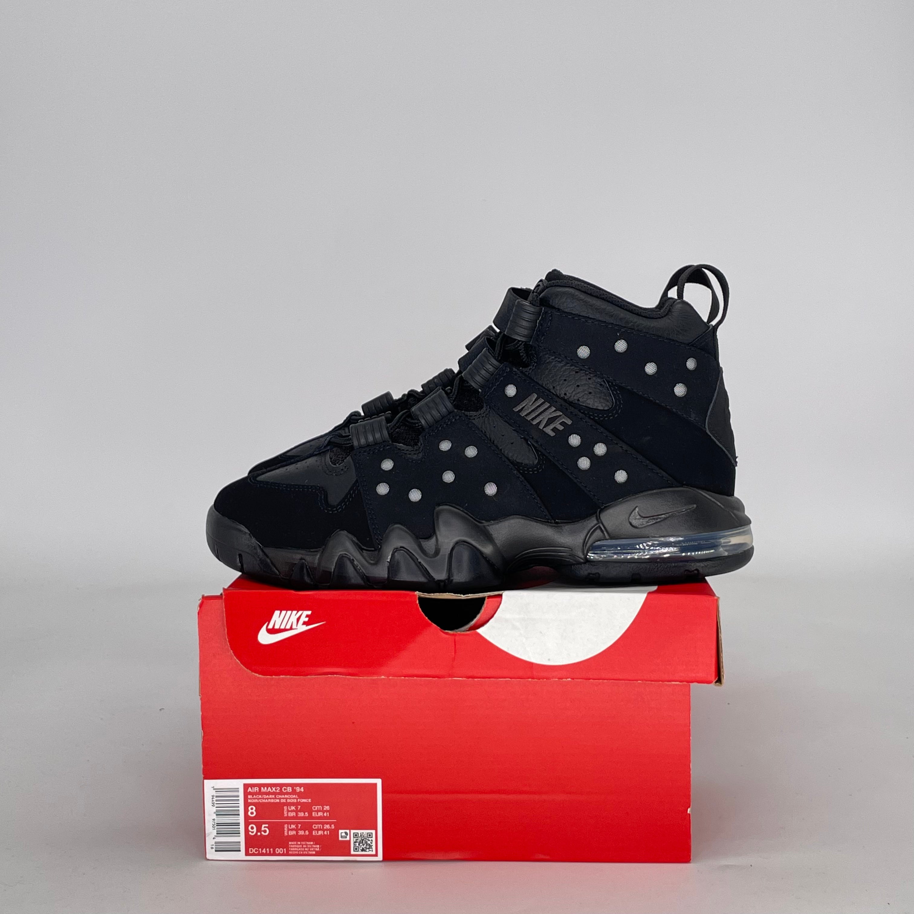 NIKE AIR MAX 2 CB 94 TRIPLE BLACK DC1411-001 SIZE 8/9.5W