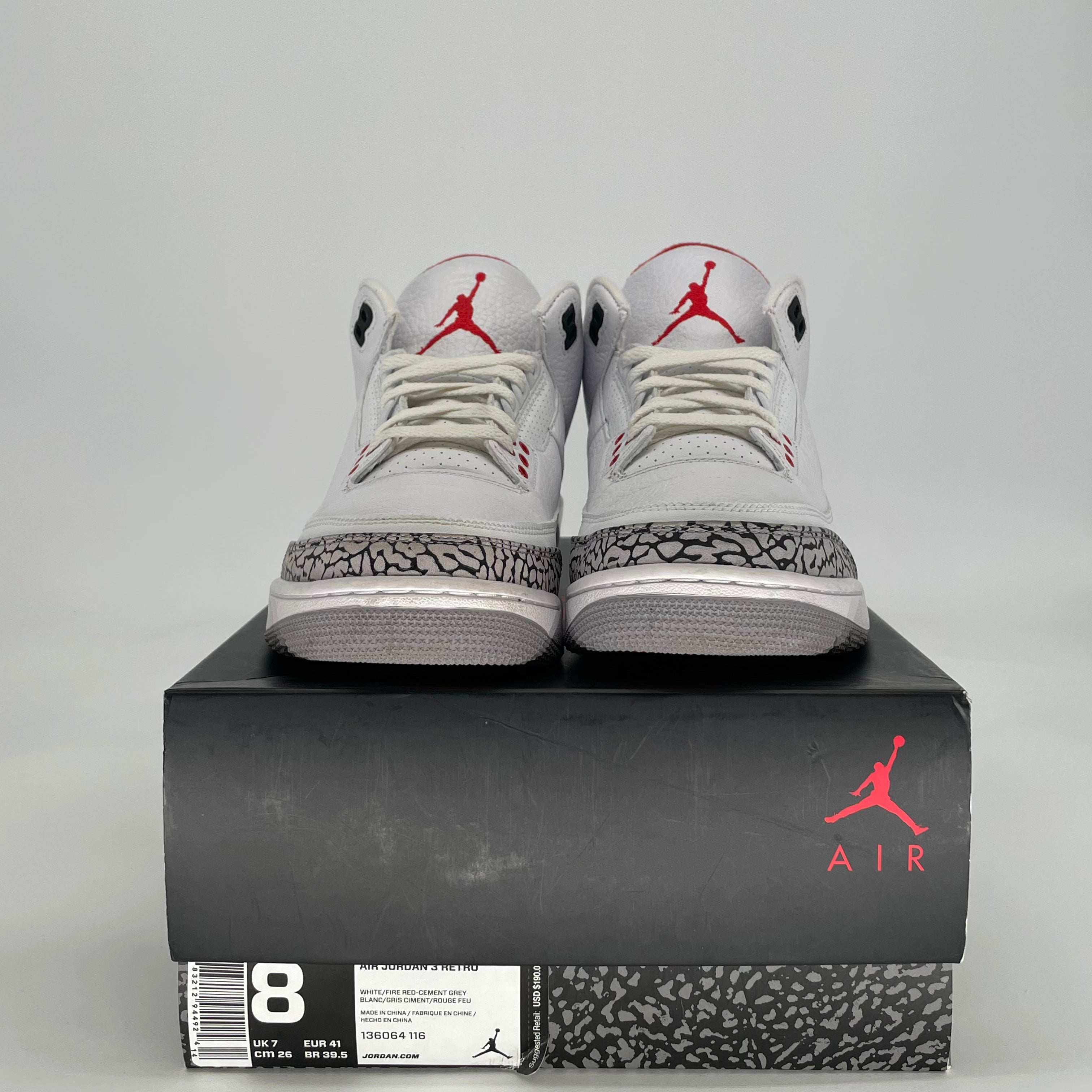 AIR JORDAN 3 HALL OF FAME 136064-116 SIZE 8/9.5W