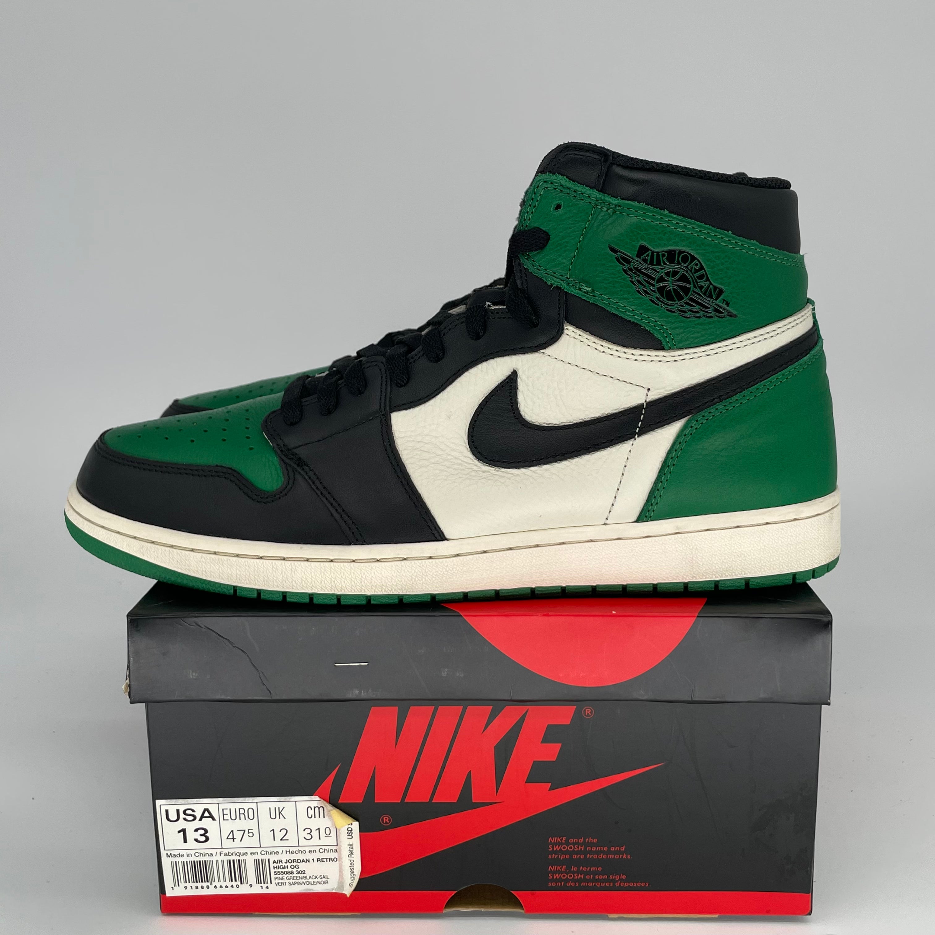 AIR JORDAN 1 PINE GREEN 555088-302 SIZE 13/14.5W