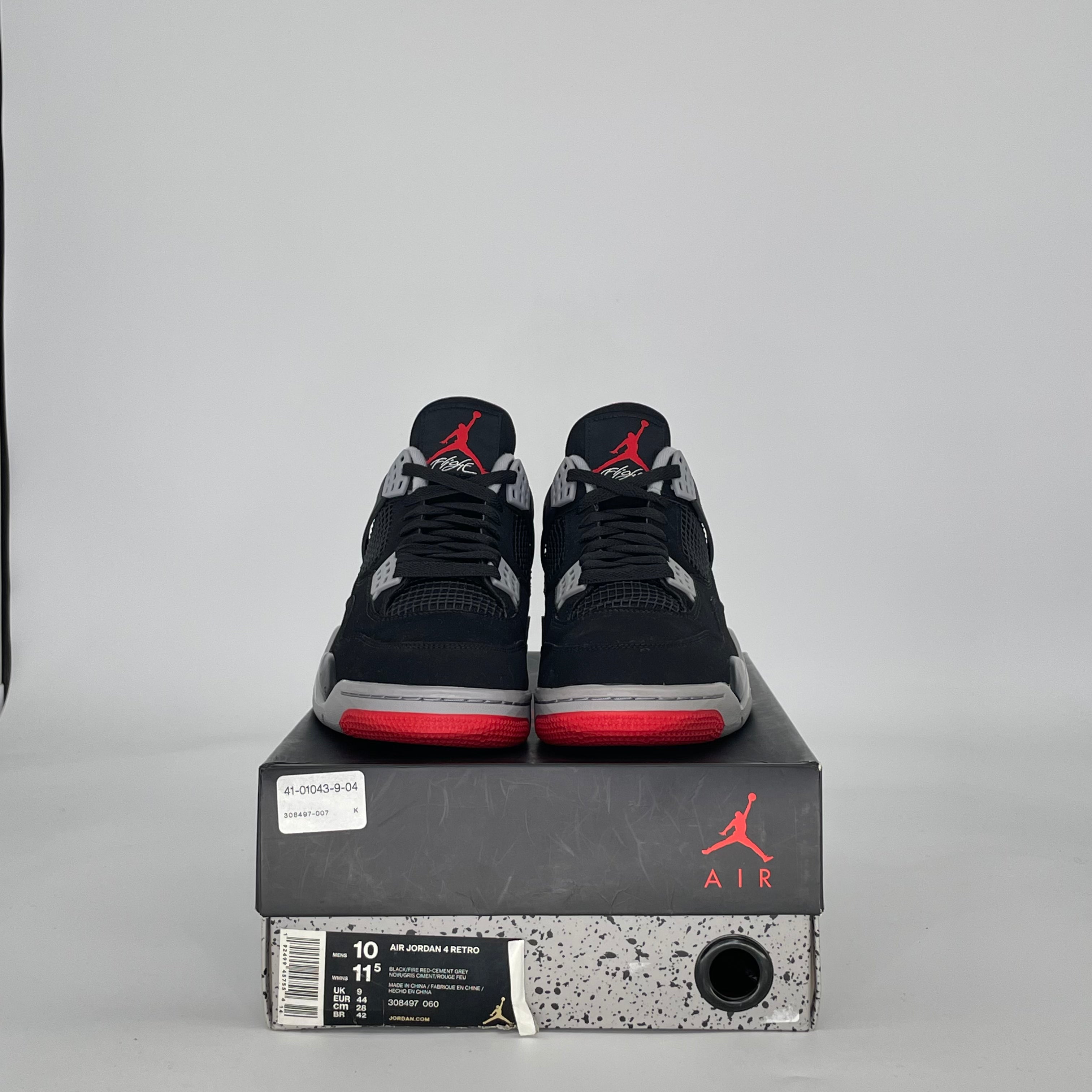 Air Jordan 4 Bred (2019) 308497-060 Size 10/11.5W - Preowned