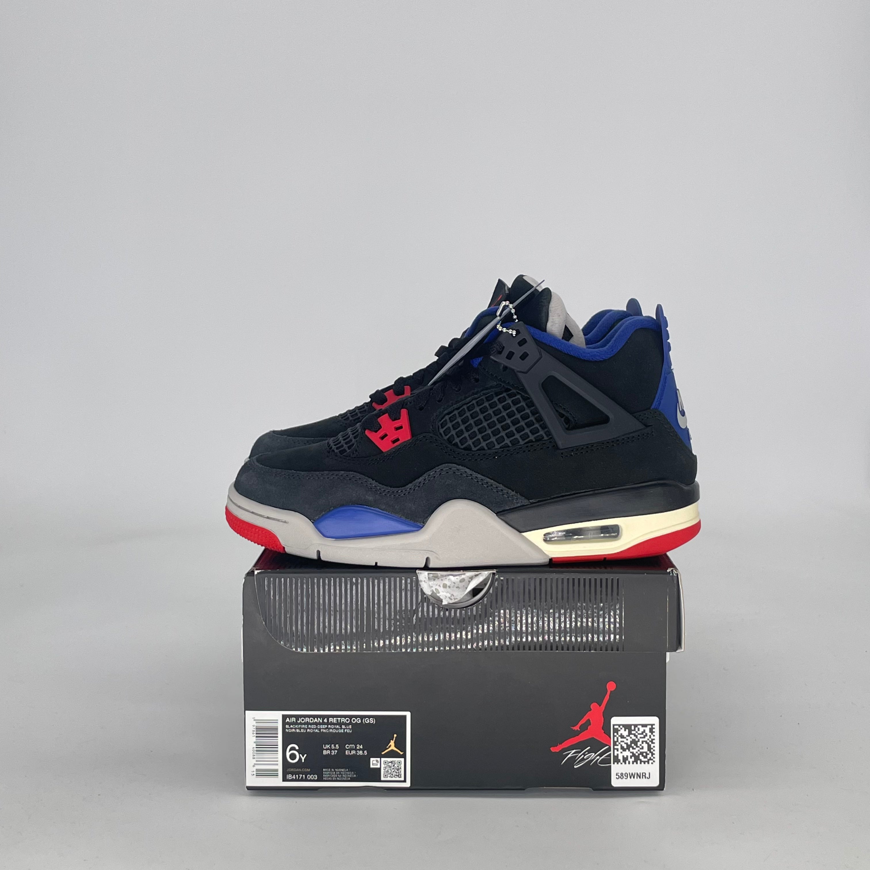 AIR JORDAN 4 RARE AIR (WHITE LETTERING) IB4171-003 SIZE 6/7.5W GS