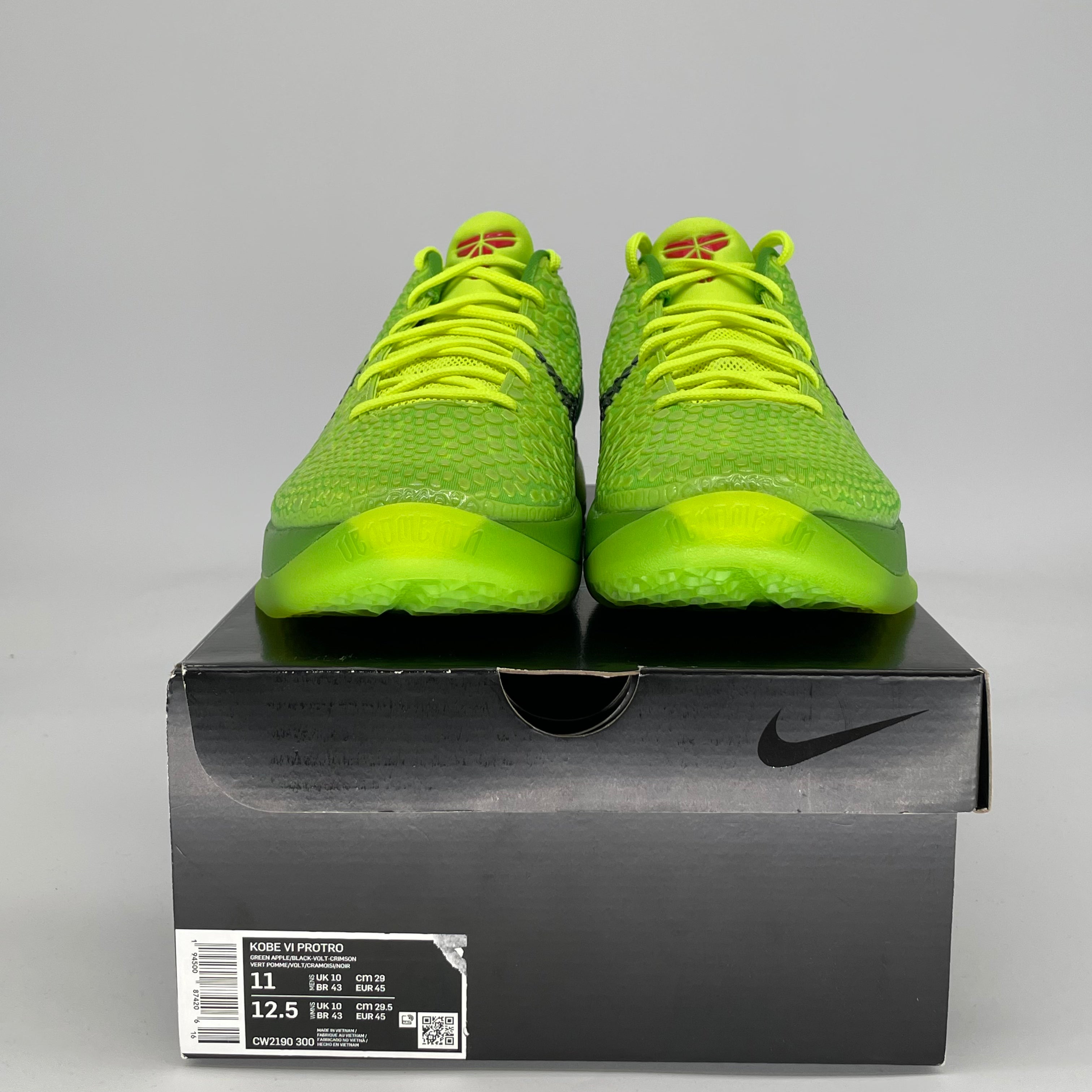 NIKE KOBE 6 PROTRO GRINCH CW2190-300 SIZE 11/12.5W