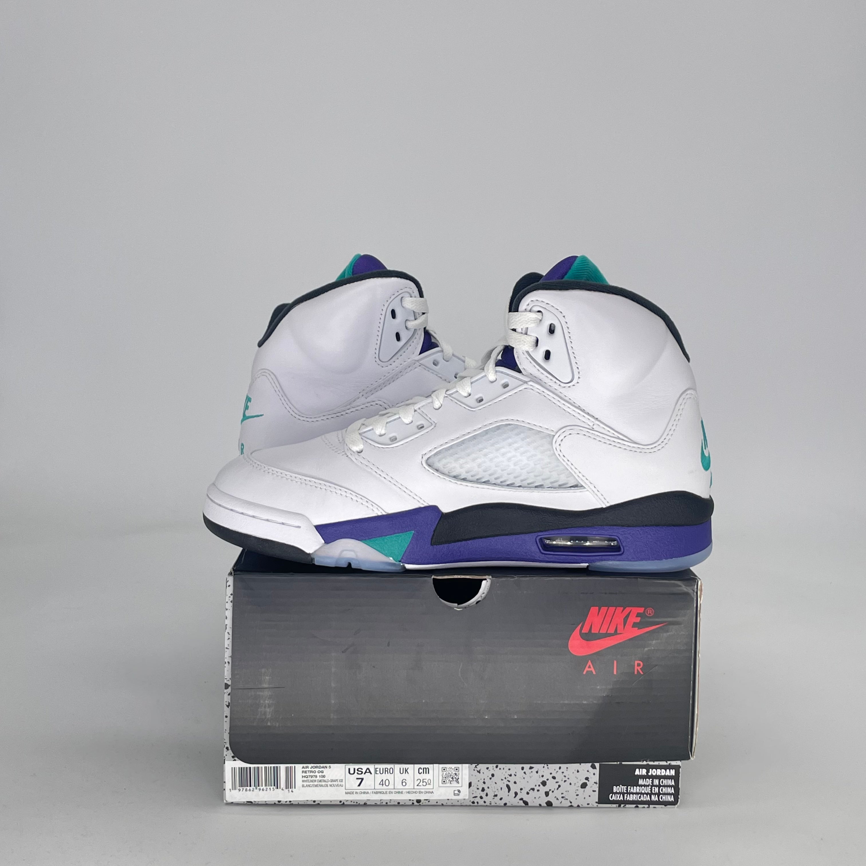AIR JORDAN 5 GRAPE HQ7978-100 SIZE 7/8.5W GS