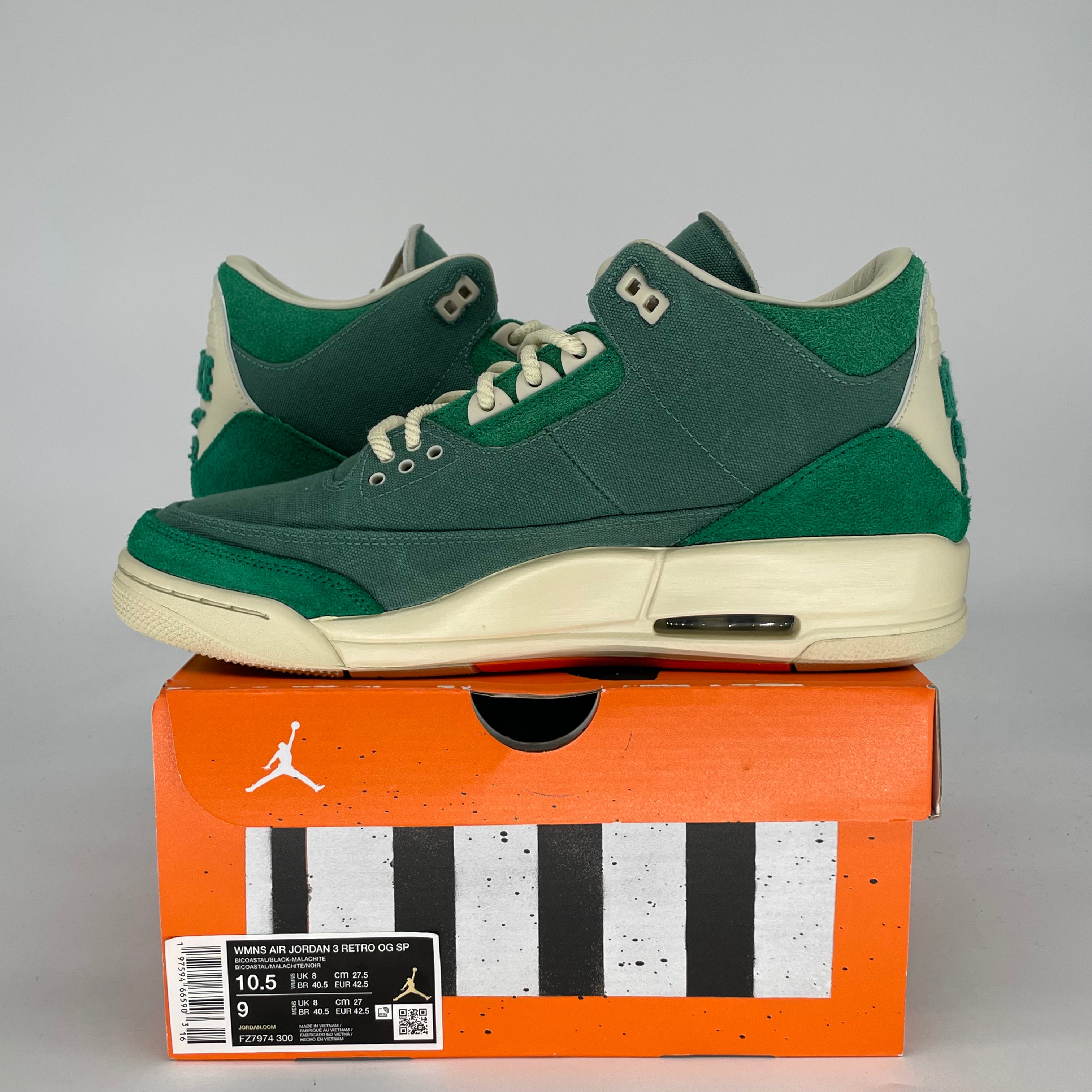 AIR JORDAN 3 NINA CHANEL ABNEY BICOSTAL W FZ7974-300 SIZE 10.5/12W