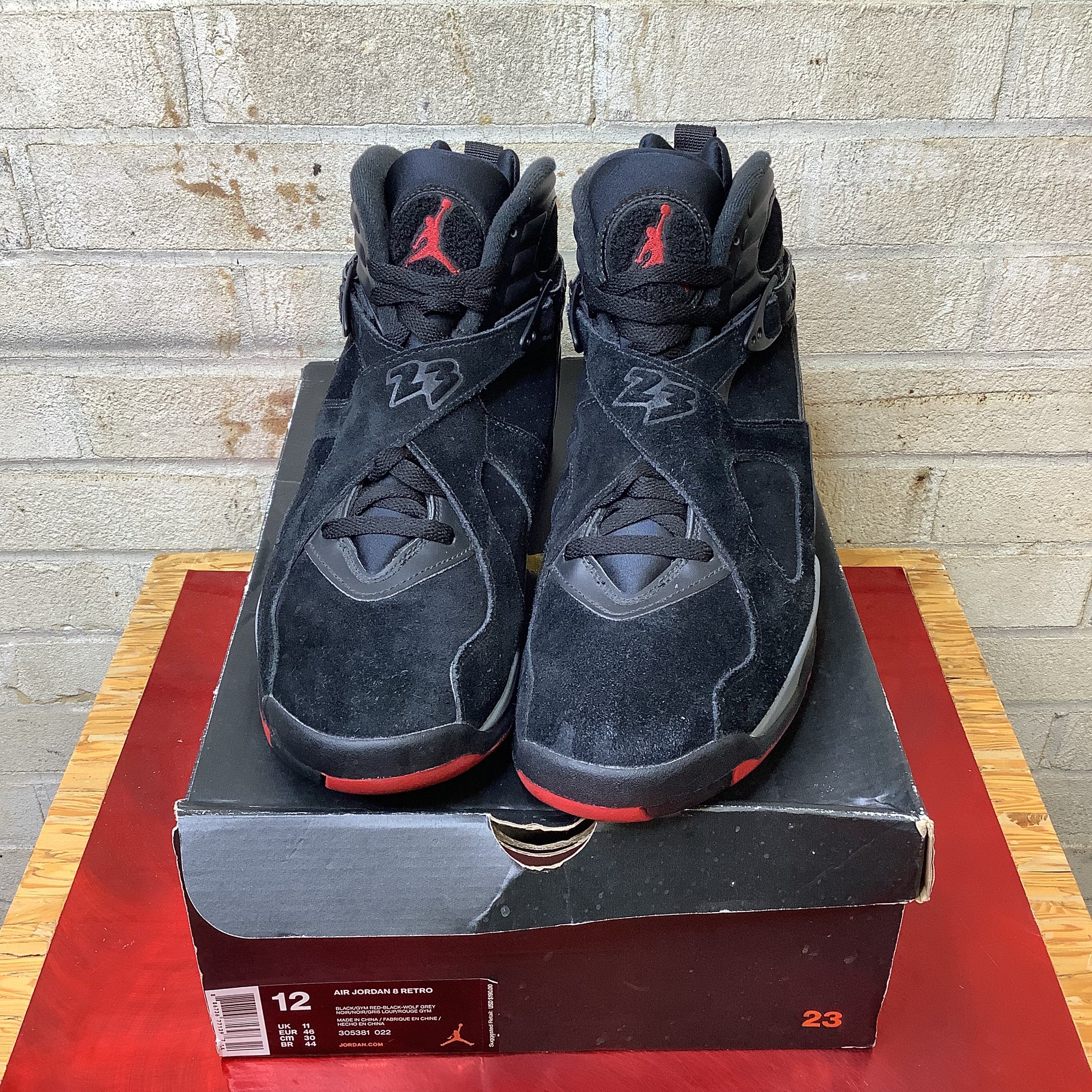 AIR JORDAN 8 BLACK CEMENT SIZE 12/13.5W 305381-022