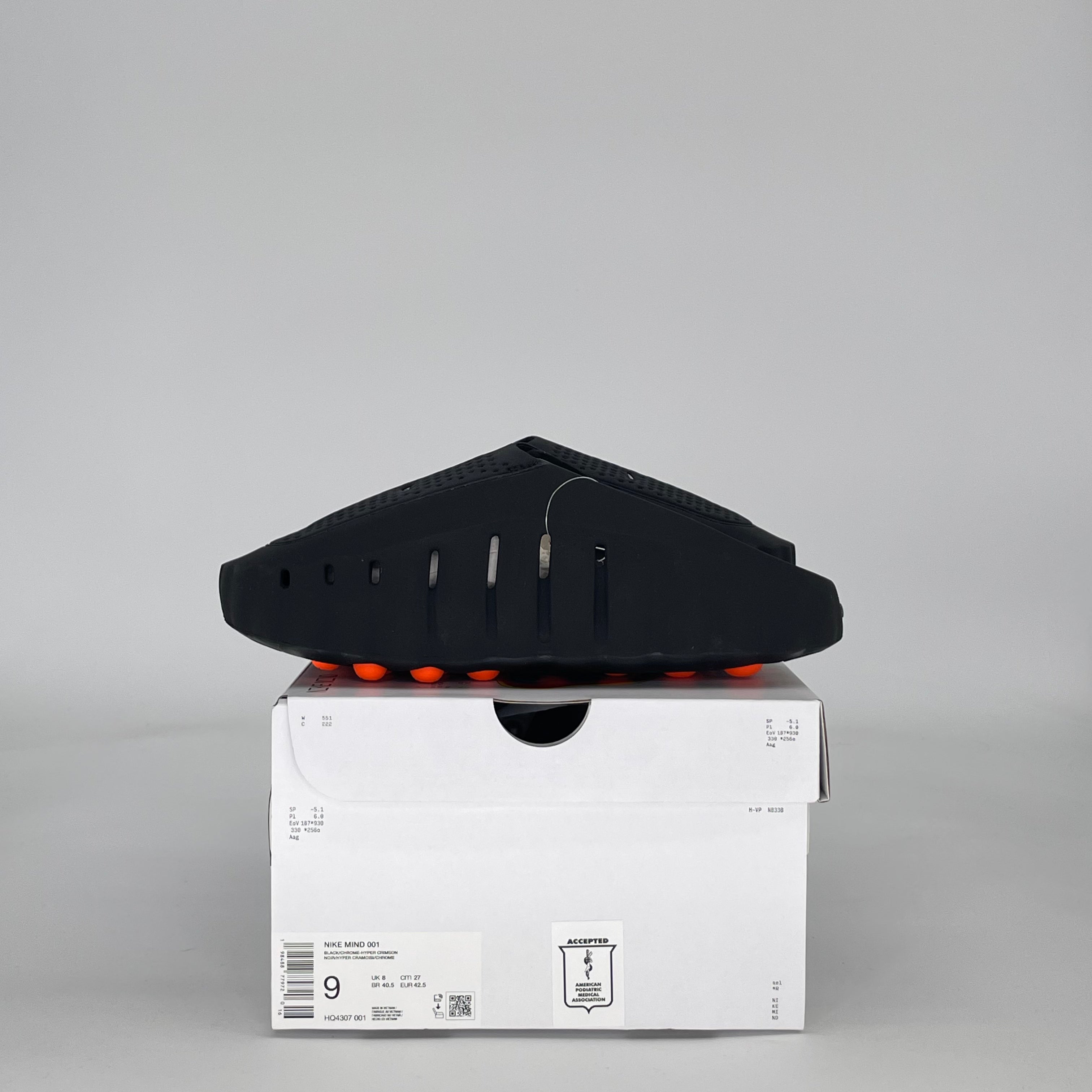 NIKE MIND 001 SLIDE BLACK CHROME HQ4307-001 SIZE 9/10.5W