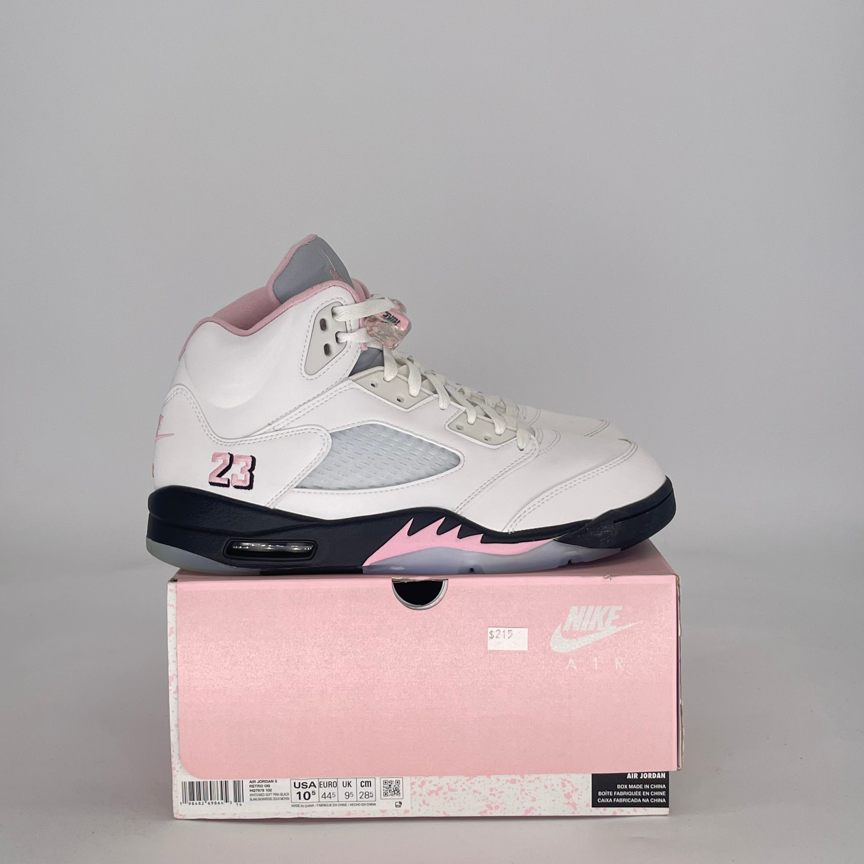 AIR JORDAN 5 MEDIUM SOFT PINK HQ7978-102 SIZE 10.5/12W