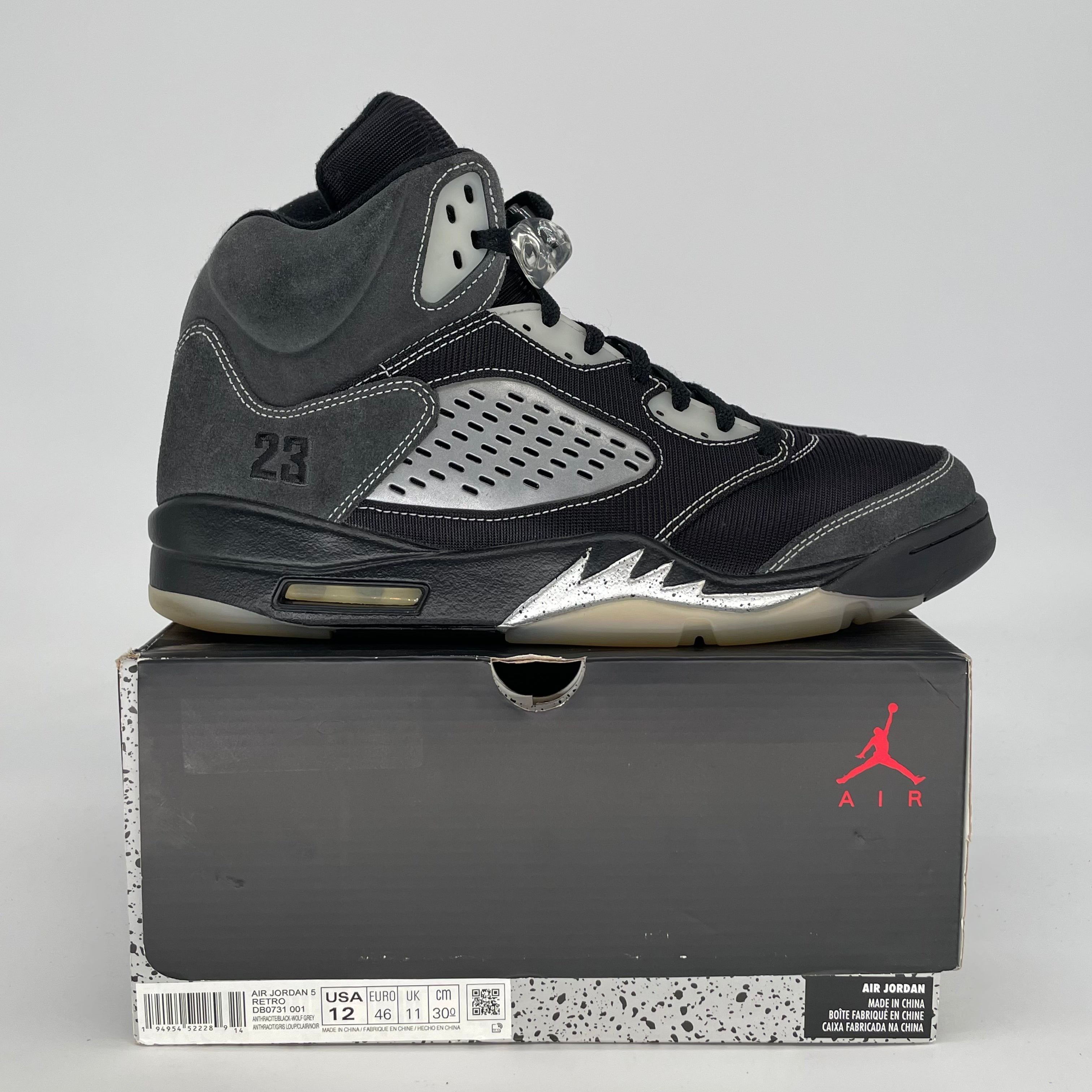 AIR JORDAN 5 ANTHRACITE DB0731-001 SIZE 12/13.5W