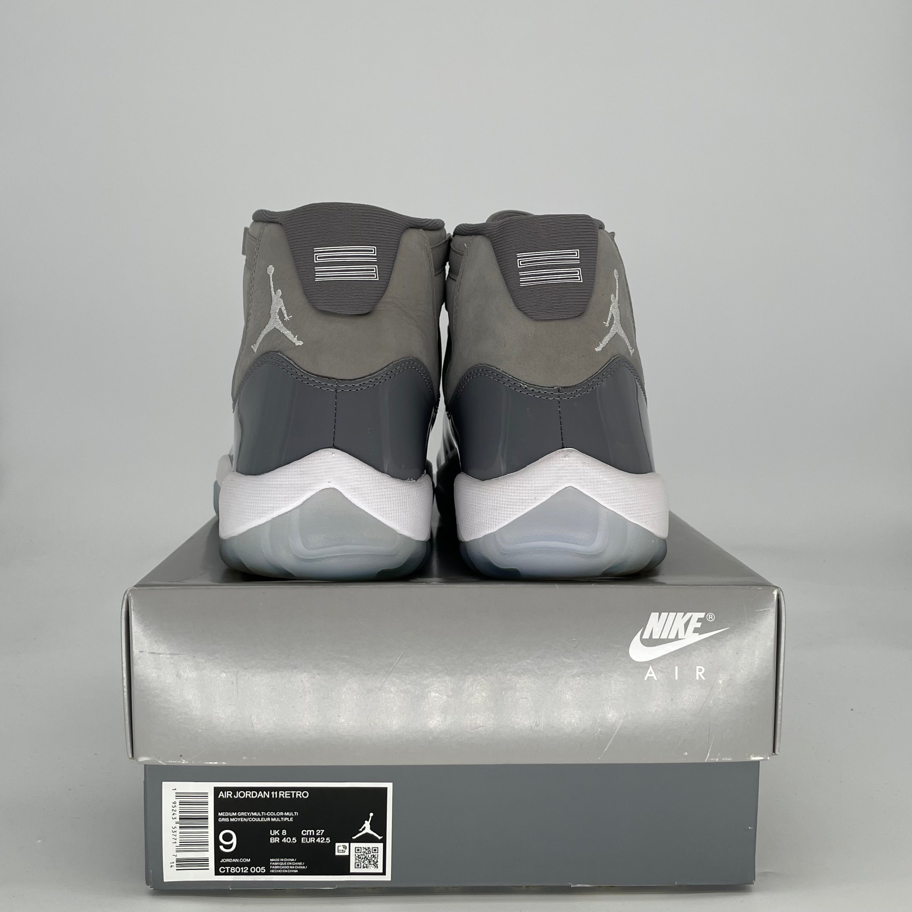 AIR JORDAN 11 COOL GREY CT8012-005 SIZE 9/10.5W