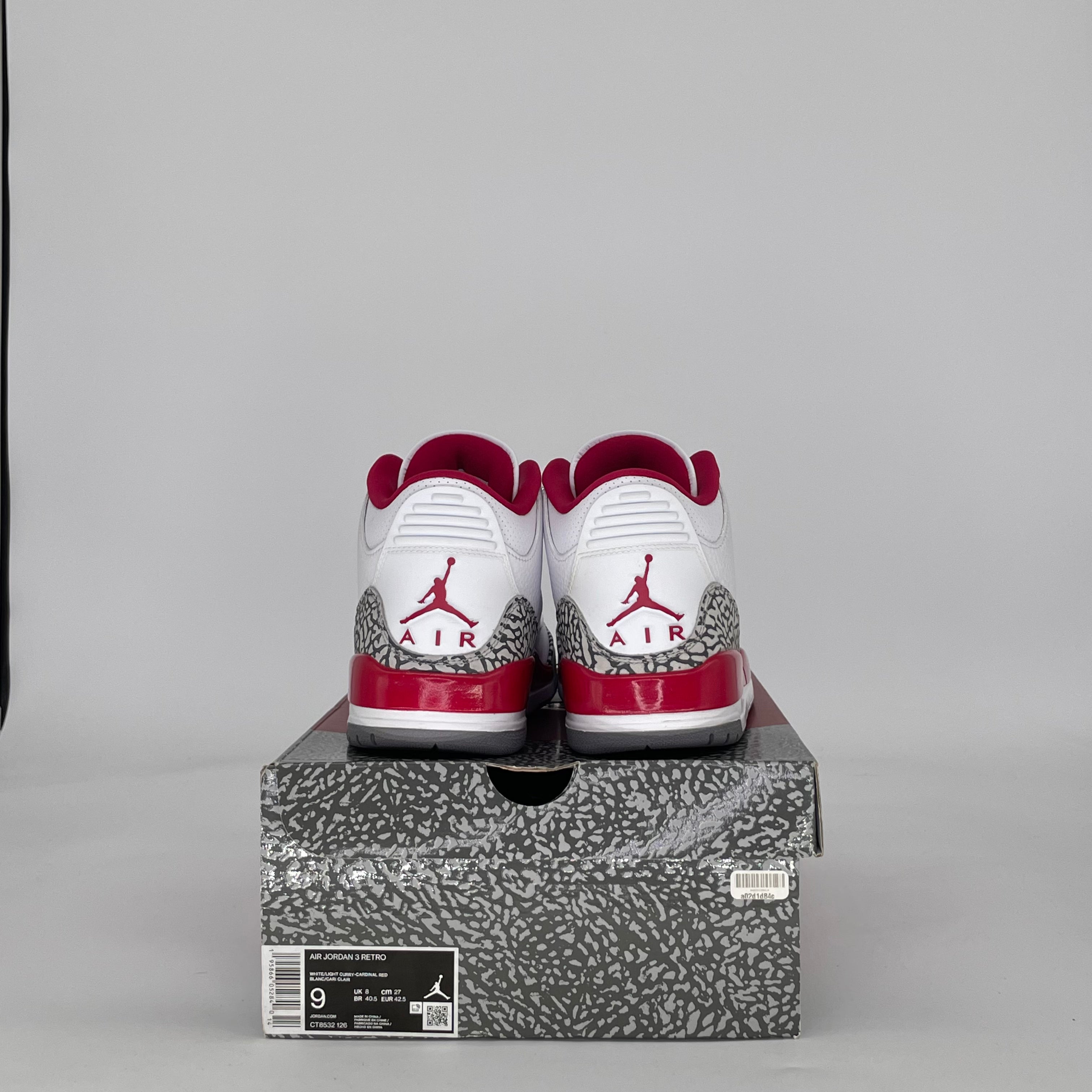 AIR JORDAN 3 CARDINAL RED CT8532-126 SIZE 9/10.5W