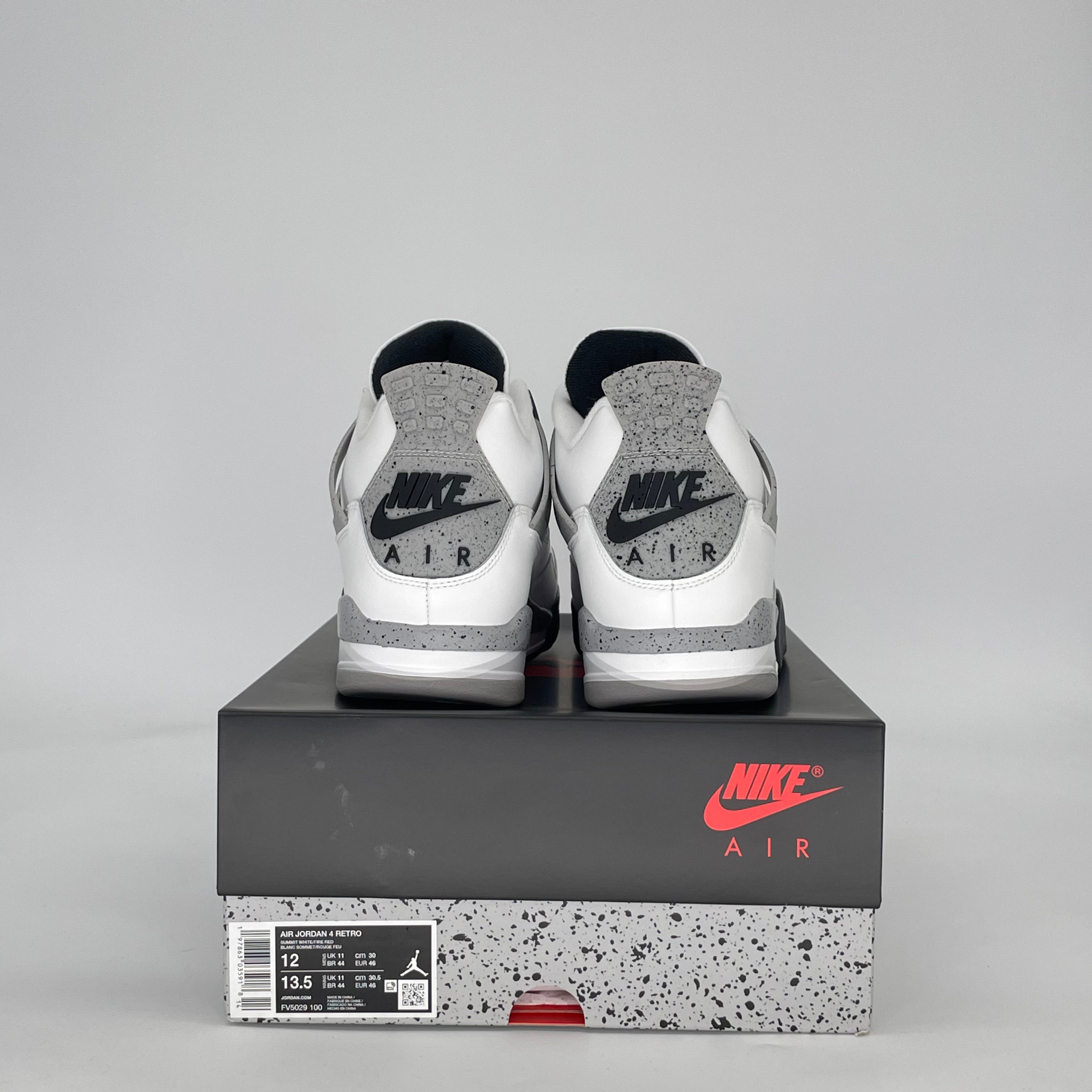 AIR JORDAN 4 WHITE CEMENT FV5029-100 SIZE 12/13.5W