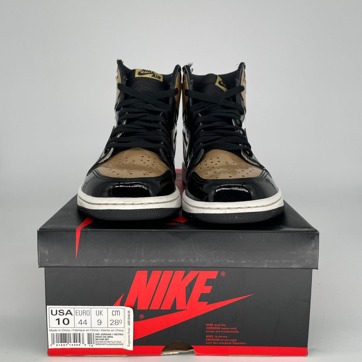 Jordan 1 Retro High NRG Patent Gold Toe