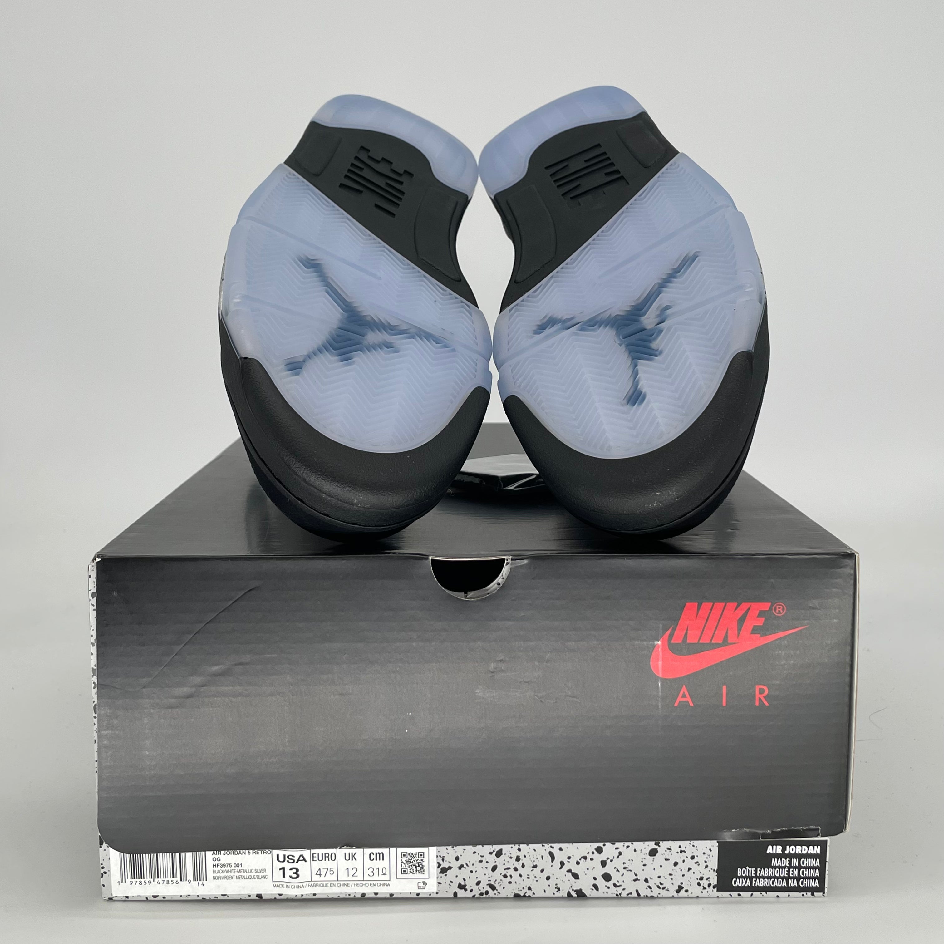 AIR JORDAN 5 BLACK METALLIC REIMAGINED HF3975-001 SIZE 13/14.5W