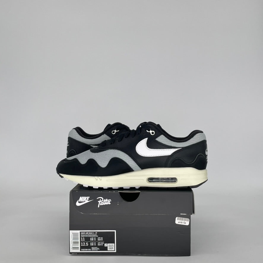 NIKE AIR MAX 1 PATTA WAVES BLACK (WITH BRACELET) DQ0299-001 SIZE 11/12.5W