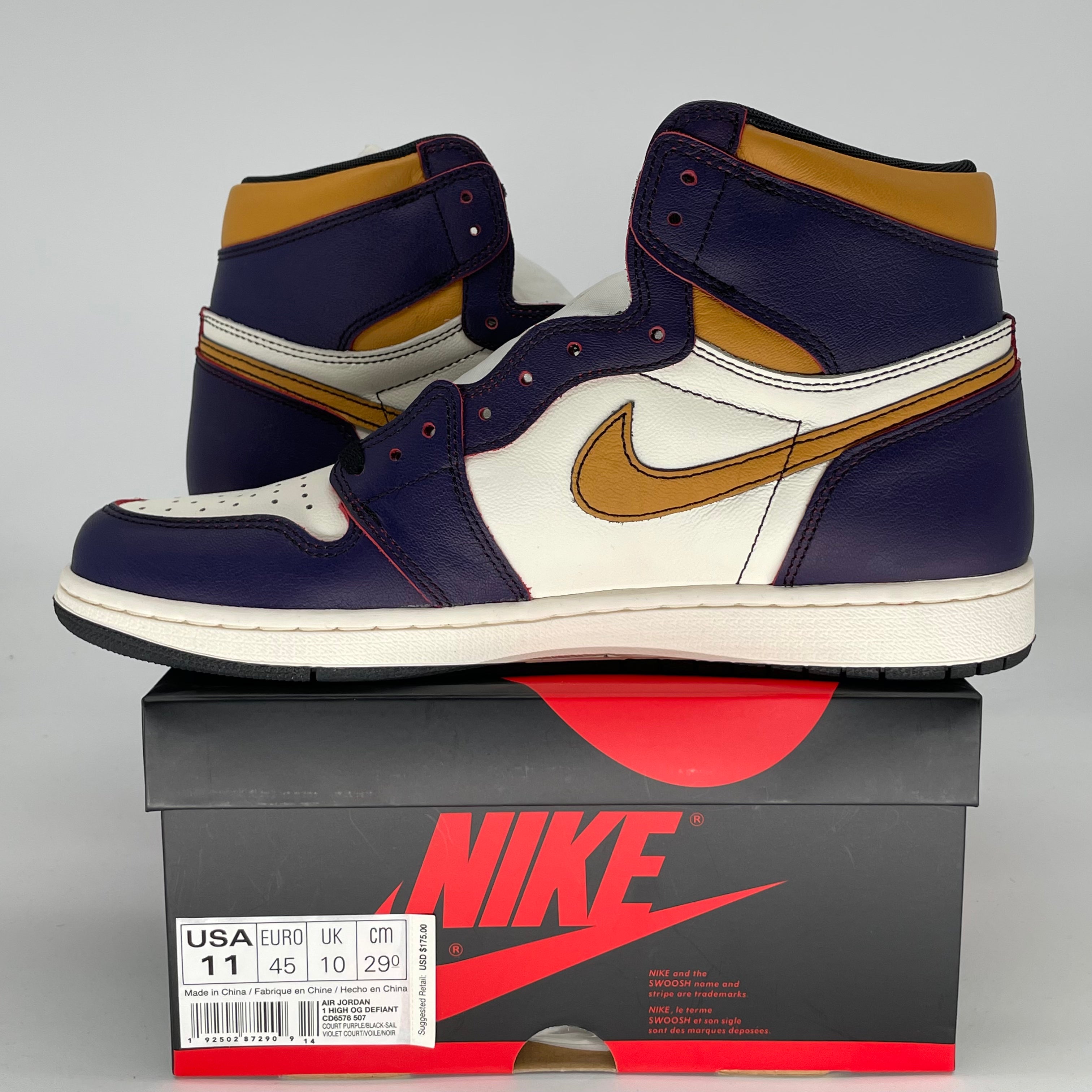 AIR JORDAN 1 DEFIANT SB LA TO CHICAGO CD6578-507 SIZE 11/12.5W