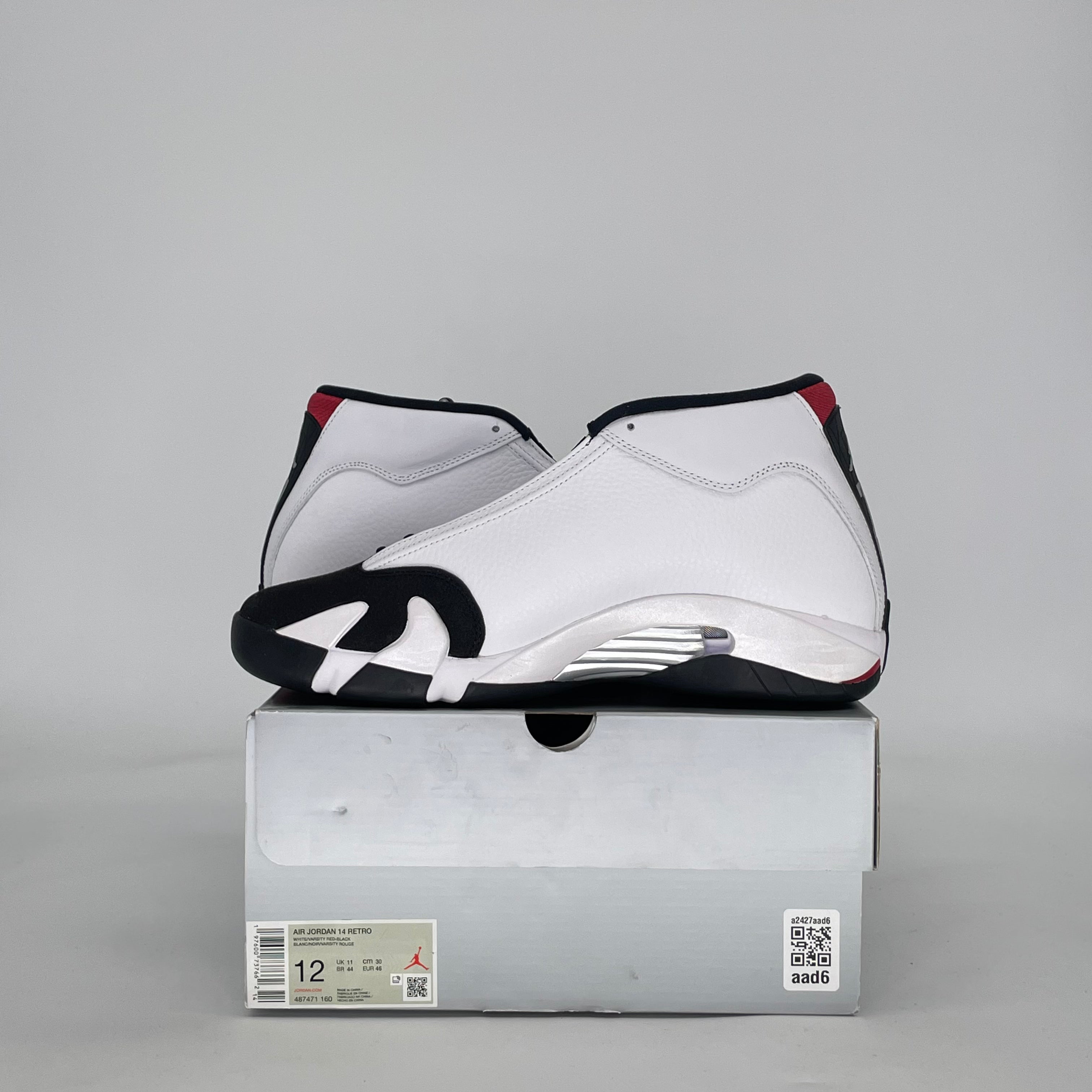 AIR JORDAN 14 BLACK TOE 487471-160 SIZE 12/13.5W