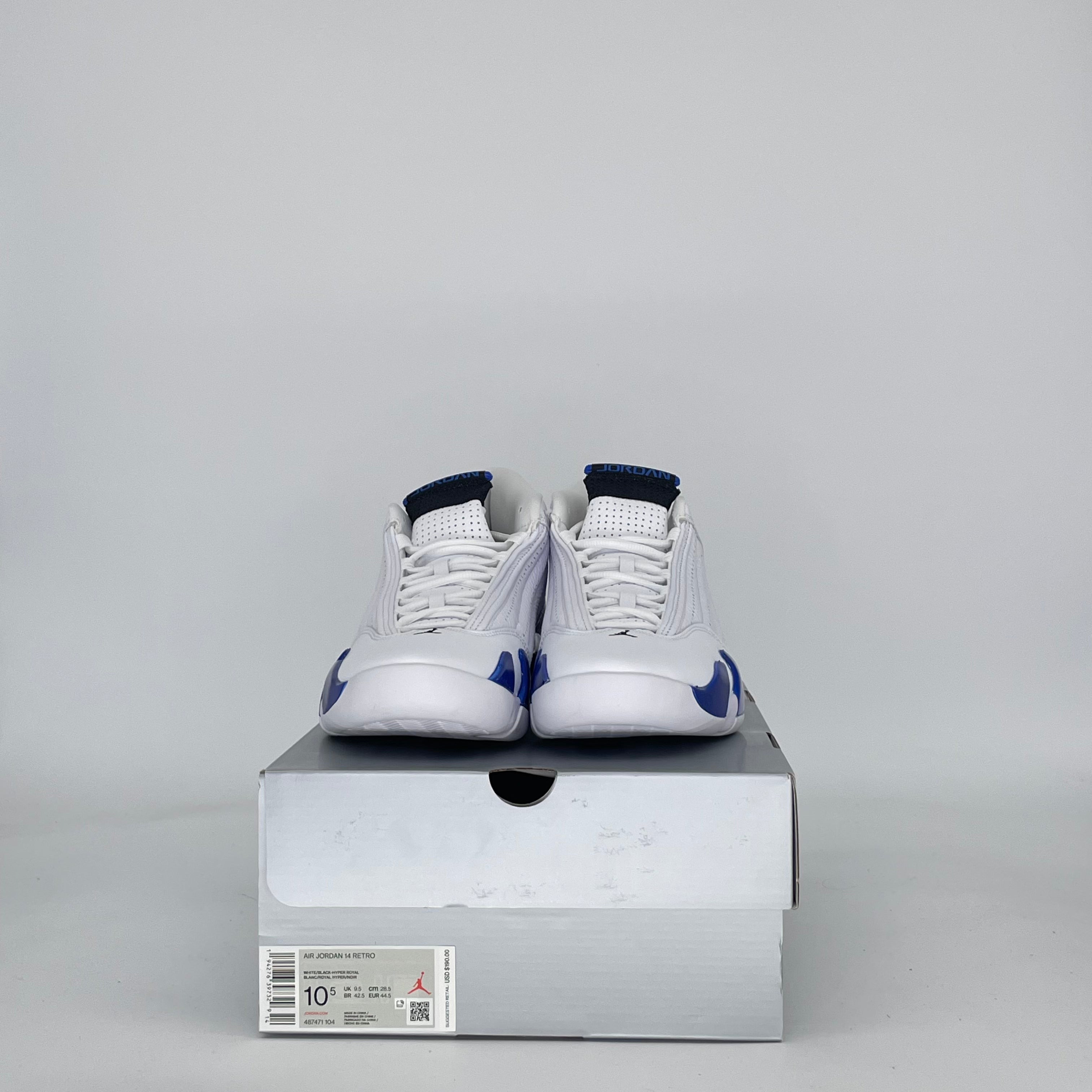 AIR JORDAN 14 WHITE HYPER ROYAL 487471-104 SIZE 10.5/12W