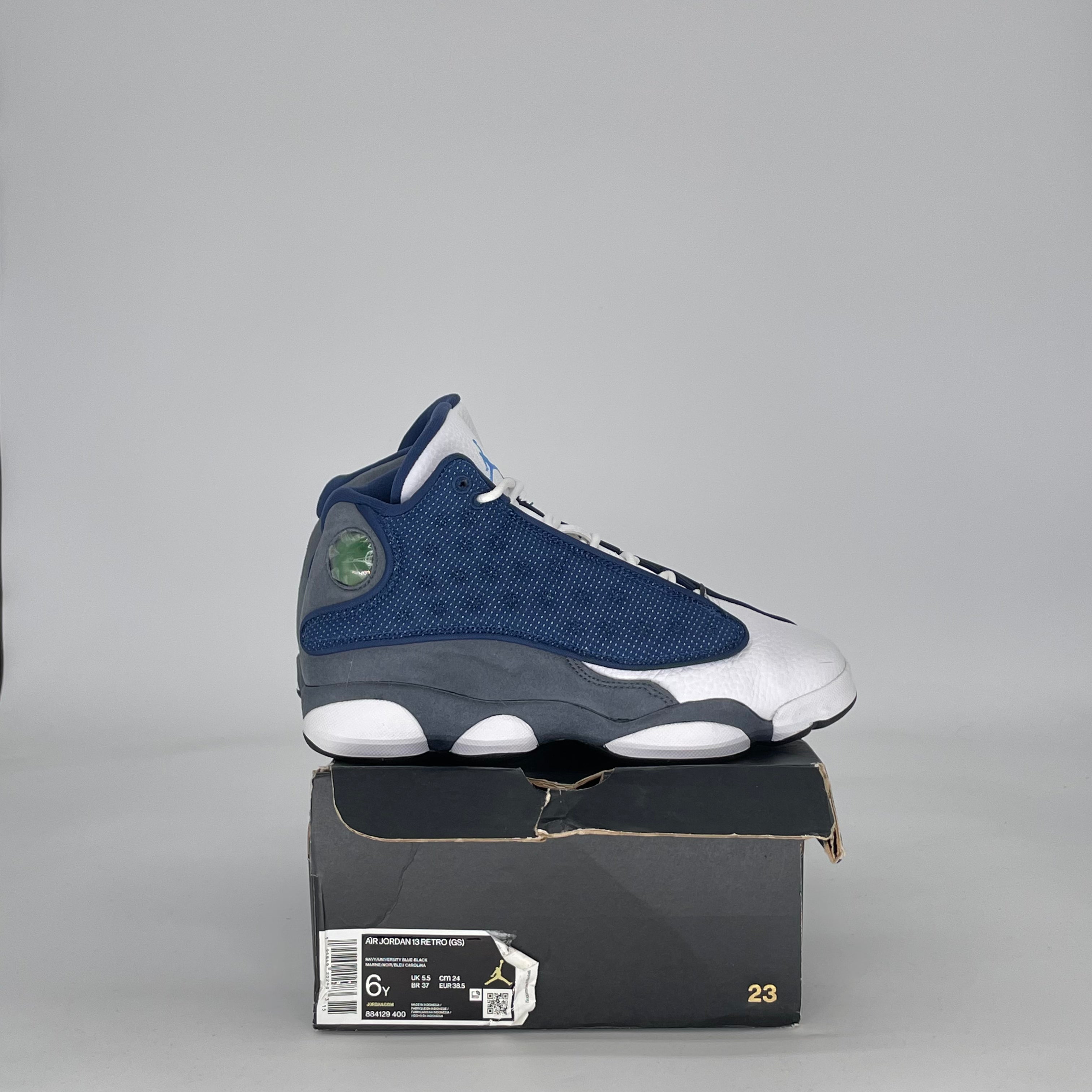 AIR JORDAN 13 BRAVE BLUE 884129-400 SIZE 6/7.5W GS